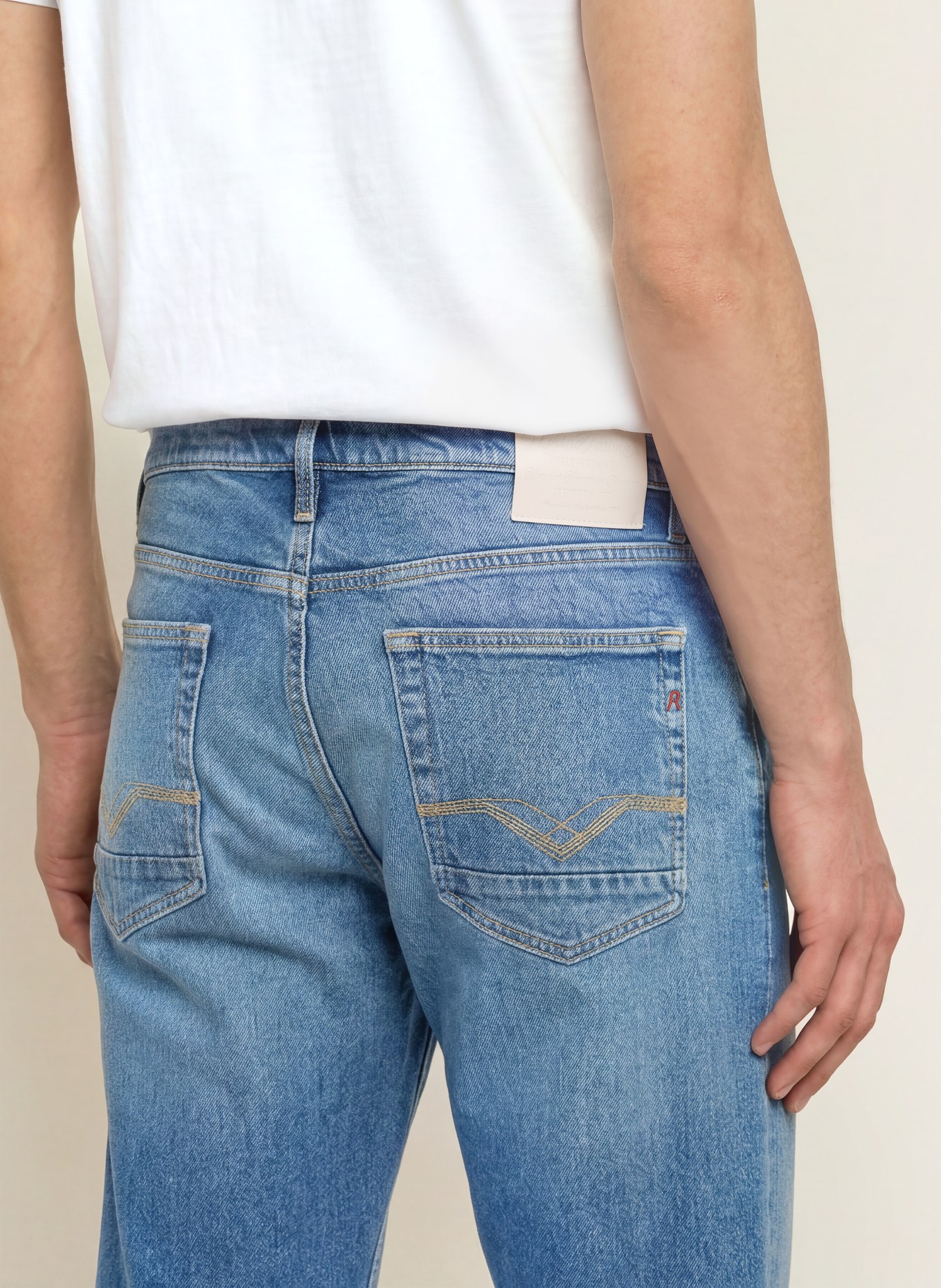 REPLAY Jean AIDEEN coupe droite: C009 MEDIUM BLUE