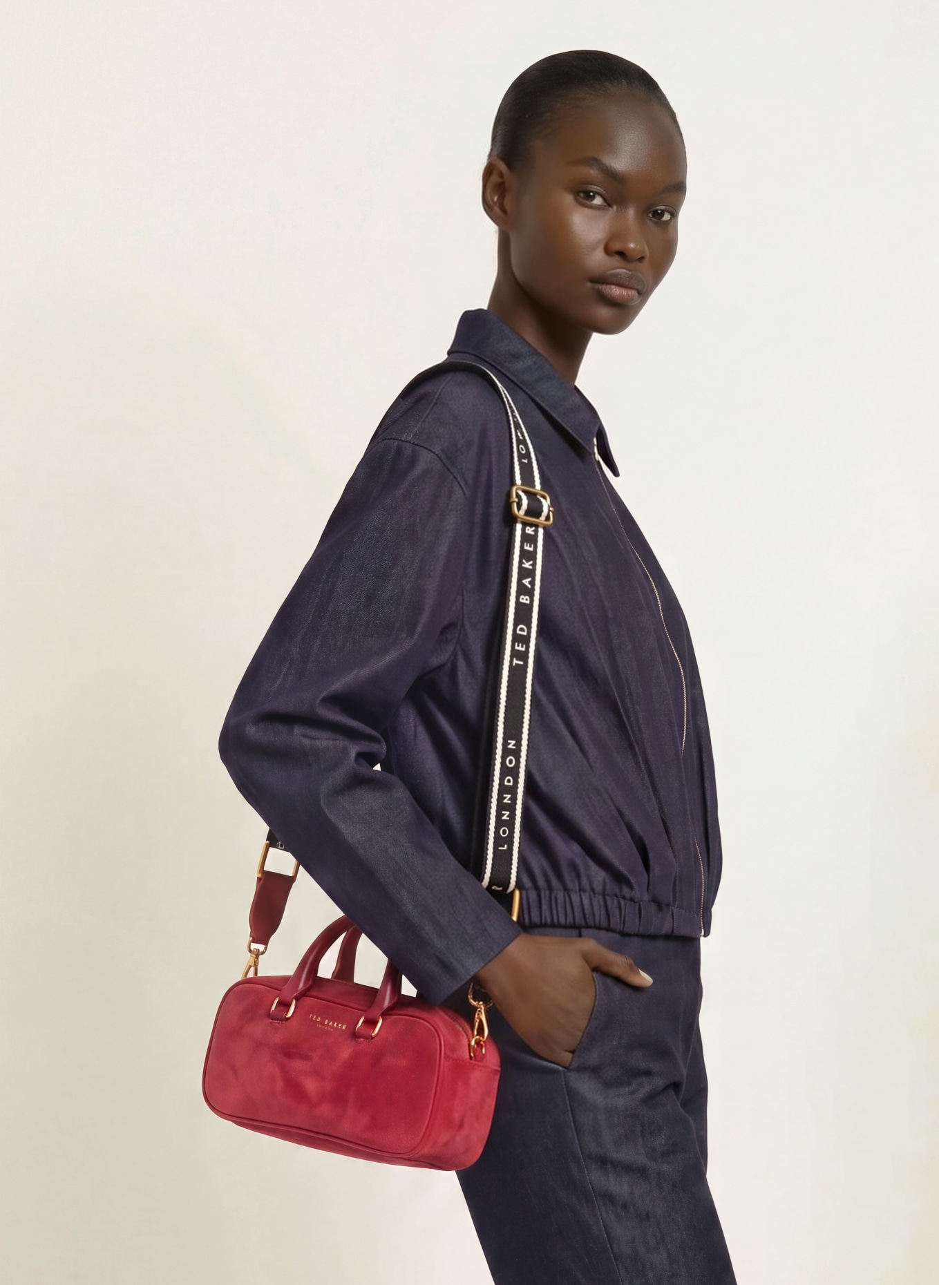 TED BAKER SHAYIA Crossbody Bag: DARK RED / GOLD