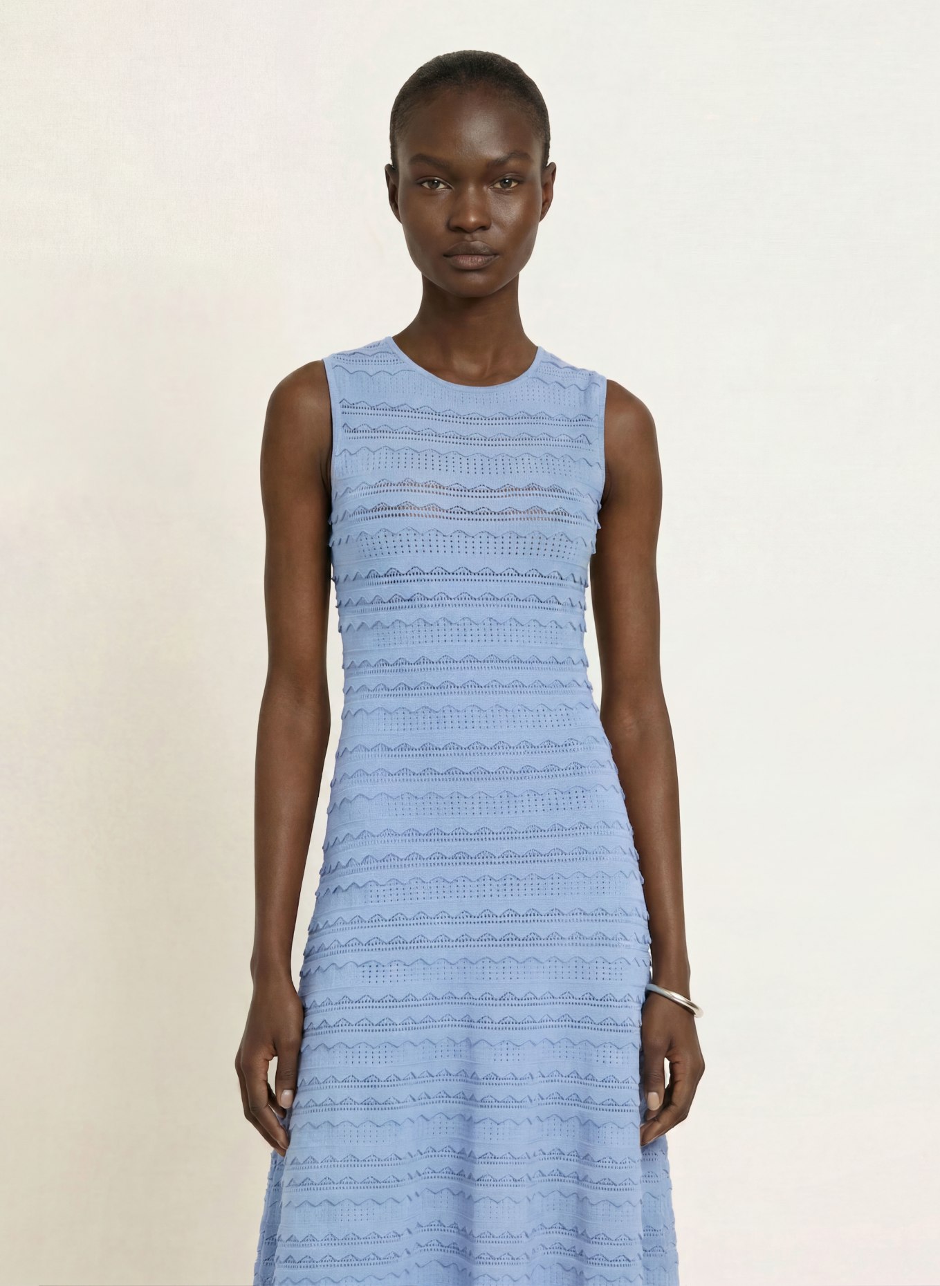 TED BAKER Strickkleid CAHRLIE mit Rüschen: HELLBLAU