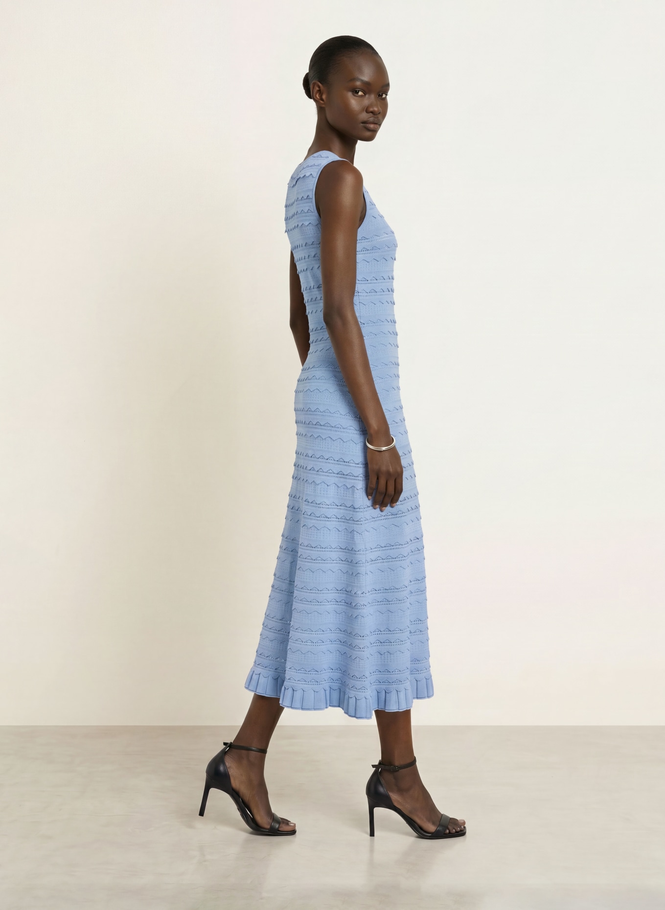 TED BAKER Strickkleid CAHRLIE mit Rüschen: HELLBLAU