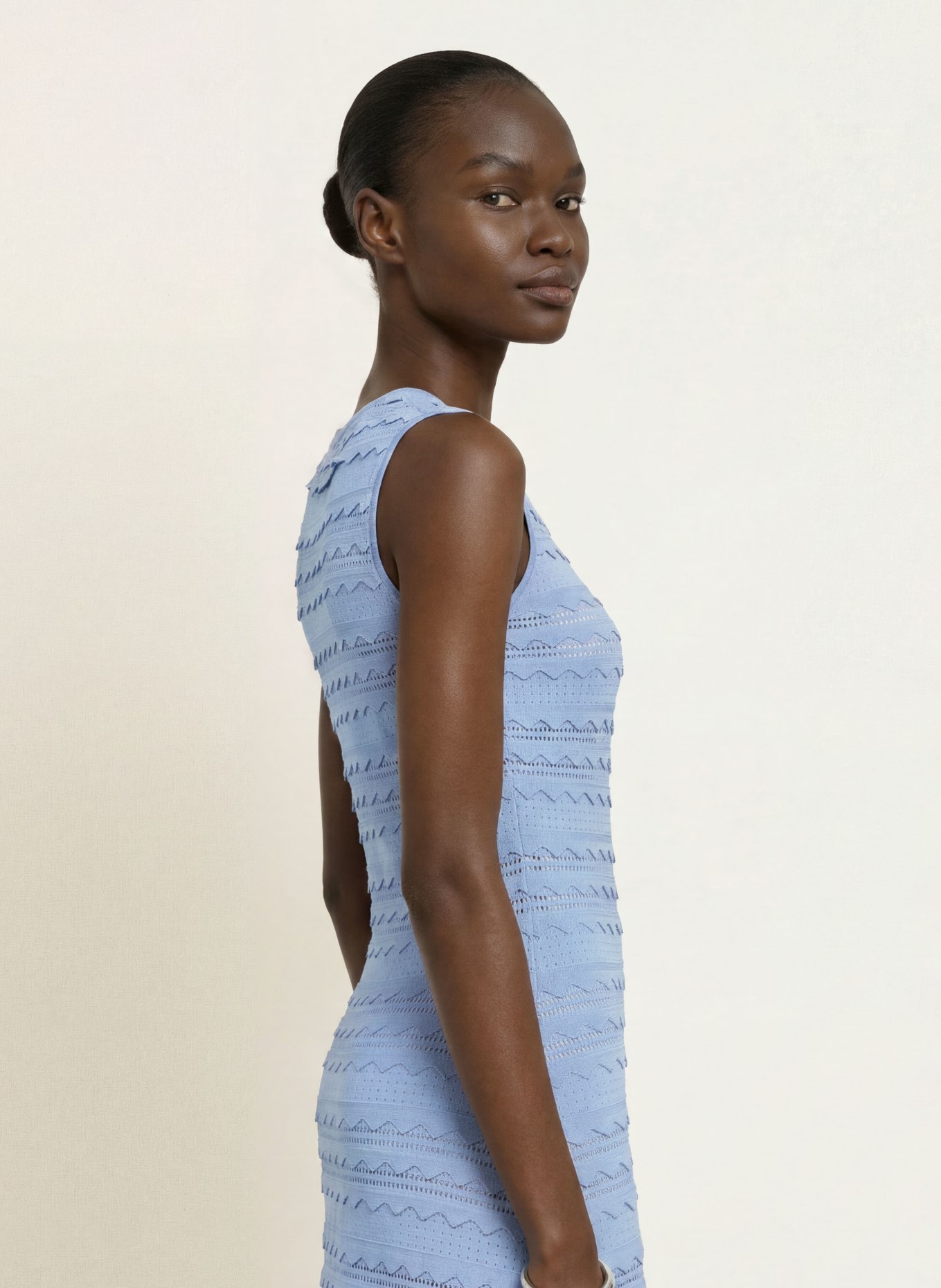 TED BAKER Strickkleid CAHRLIE mit Rüschen: HELLBLAU