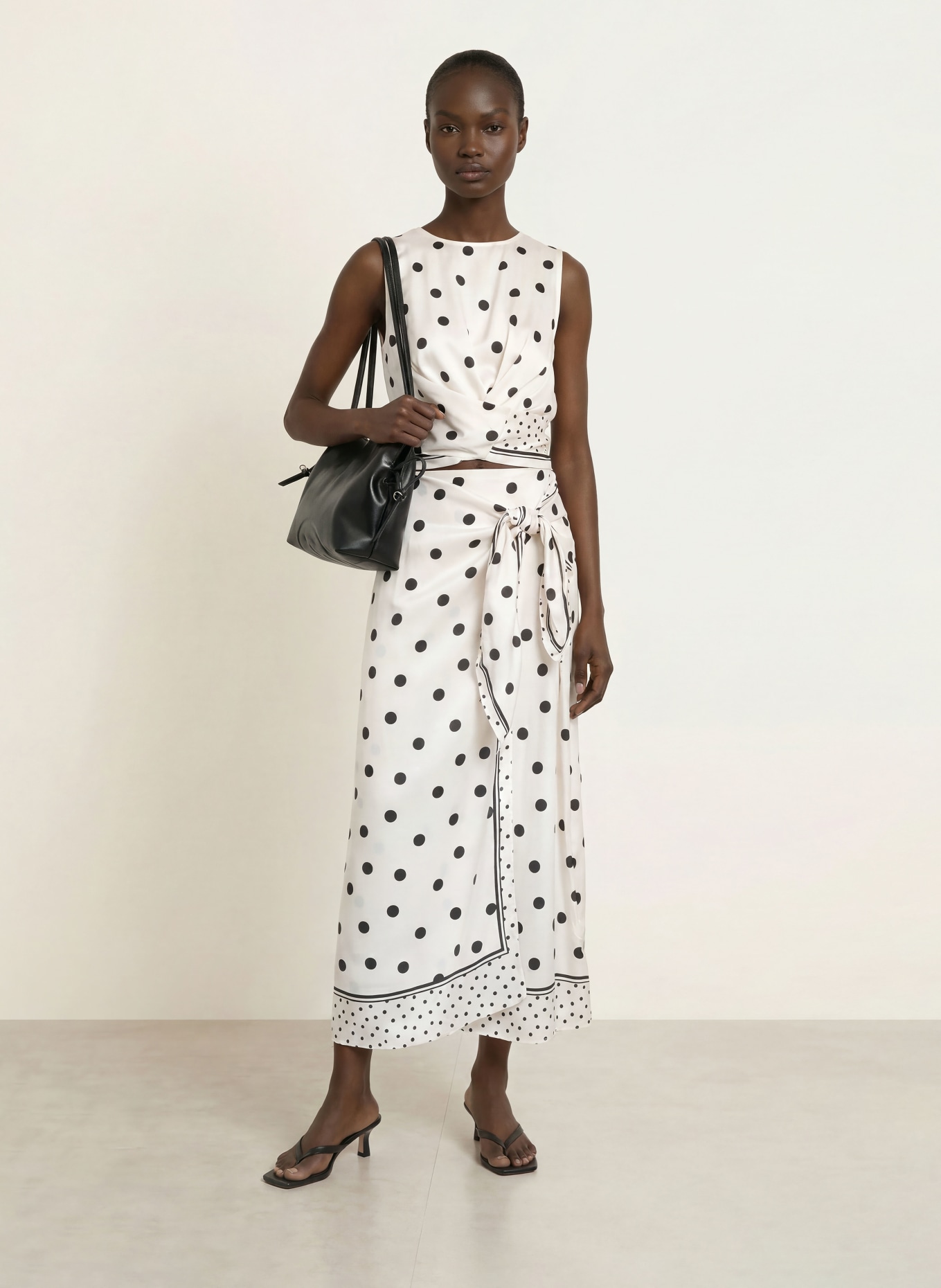 TED BAKER Blousetop VEIRAA uit satijn: WIT / ZWART