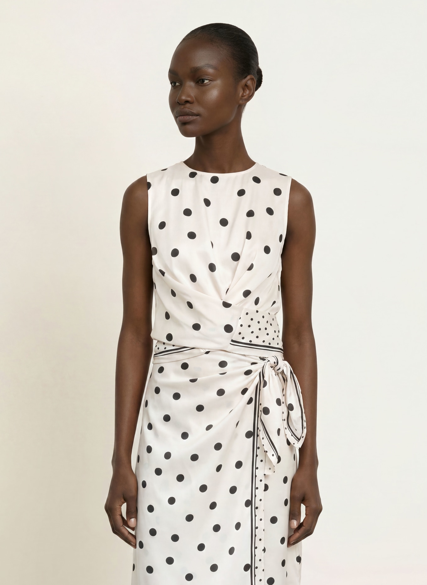 TED BAKER Blousetop VEIRAA uit satijn: WIT / ZWART
