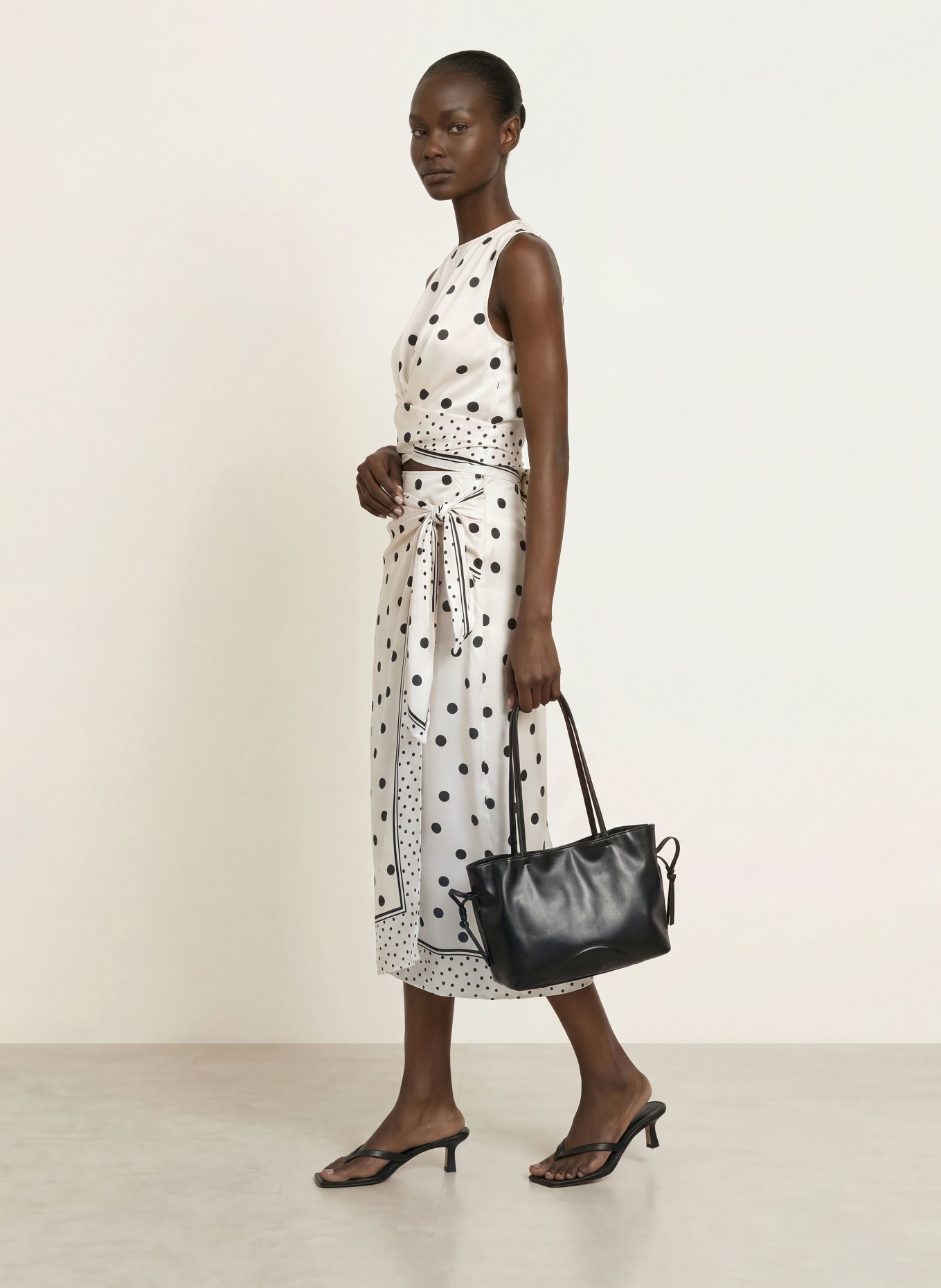 TED BAKER Blousetop VEIRAA uit satijn: WIT / ZWART