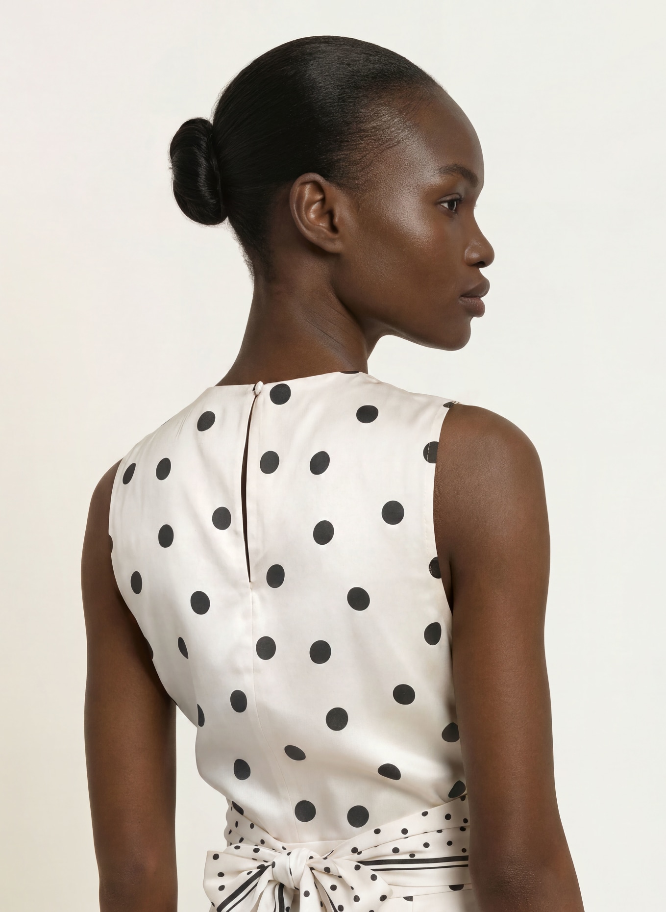 TED BAKER Blousetop VEIRAA uit satijn: WIT / ZWART