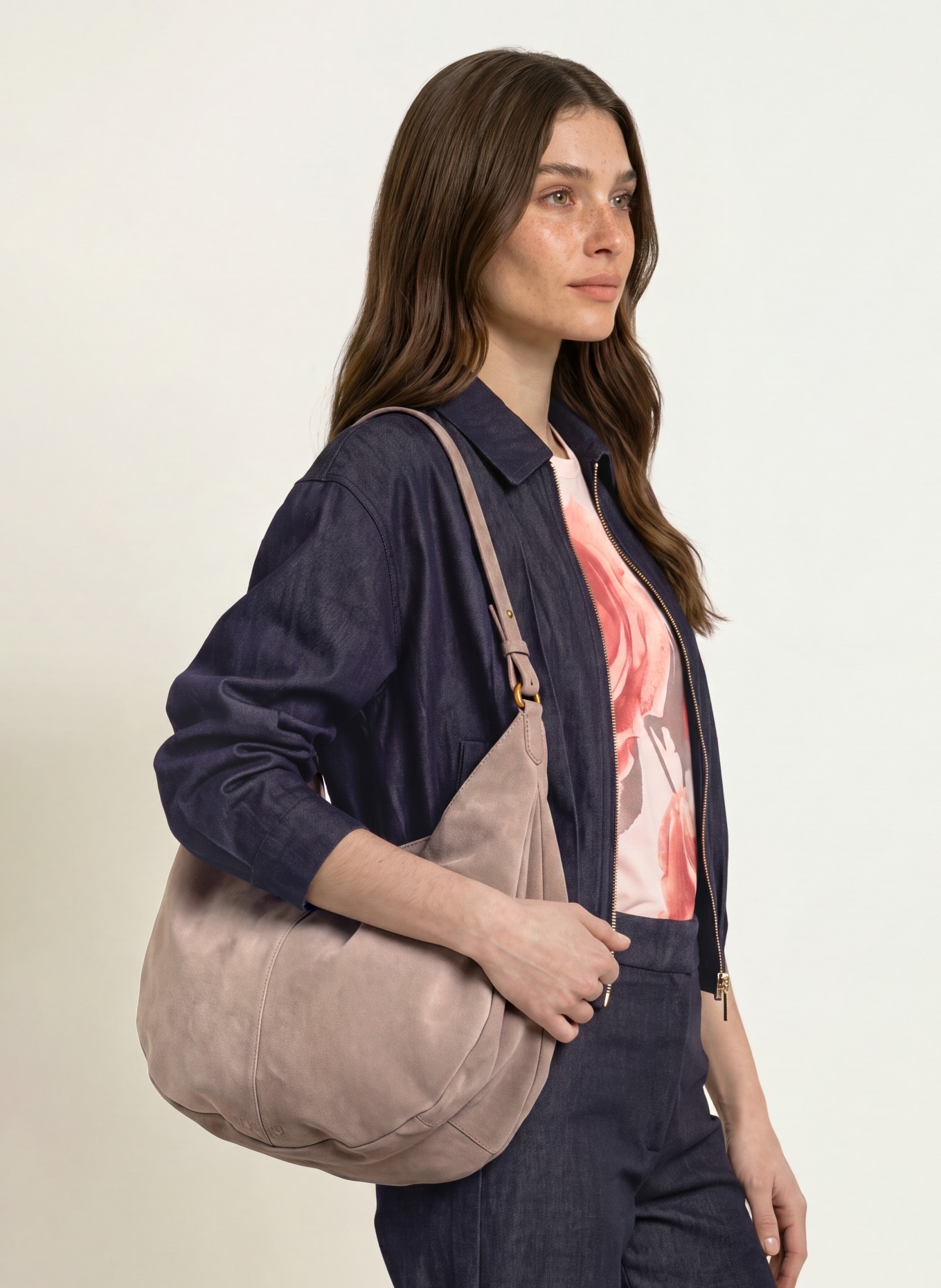 TED BAKER Kabelka přes rameno AMILIA: ČERNOŠEDÁ / ZLATÁ