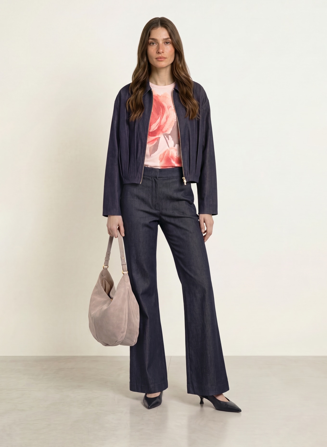 TED BAKER Kabelka přes rameno AMILIA: ČERNOŠEDÁ / ZLATÁ