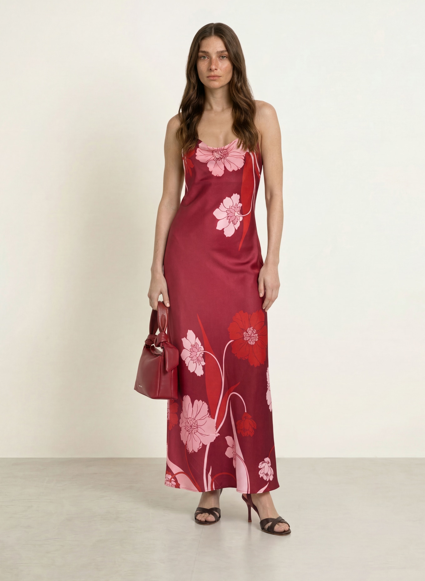 TED BAKER Satinkleid INDORA: FUCHSIA / ROSÉ / ROT