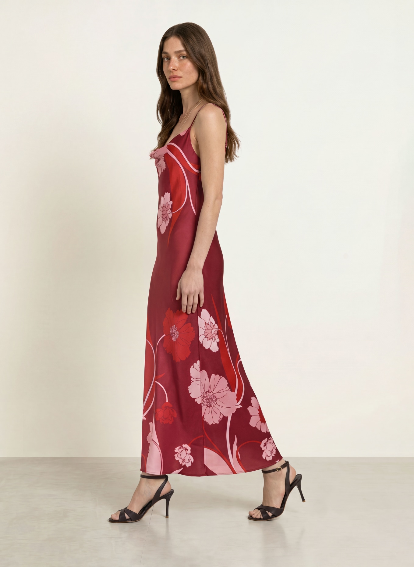 TED BAKER Satinkleid INDORA: FUCHSIA / ROSÉ / ROT