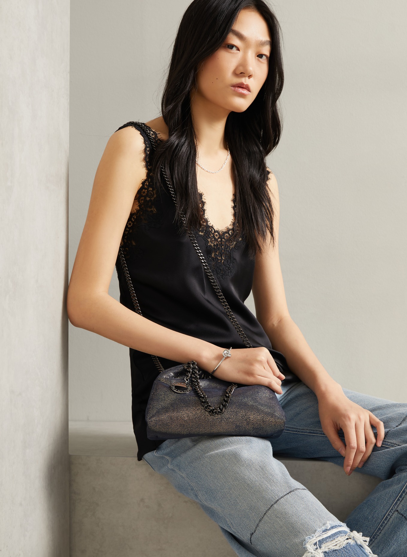STELLA McCARTNEY Handtasche FALABELLA MINI: DUNKELBLAU
