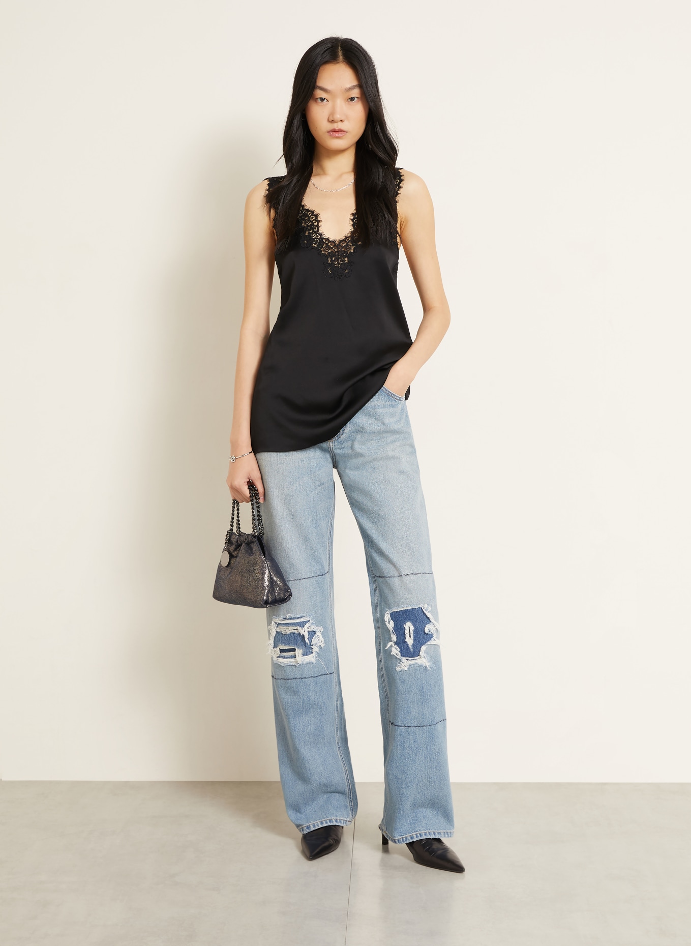 STELLA McCARTNEY Handtasche FALABELLA MINI: DUNKELBLAU