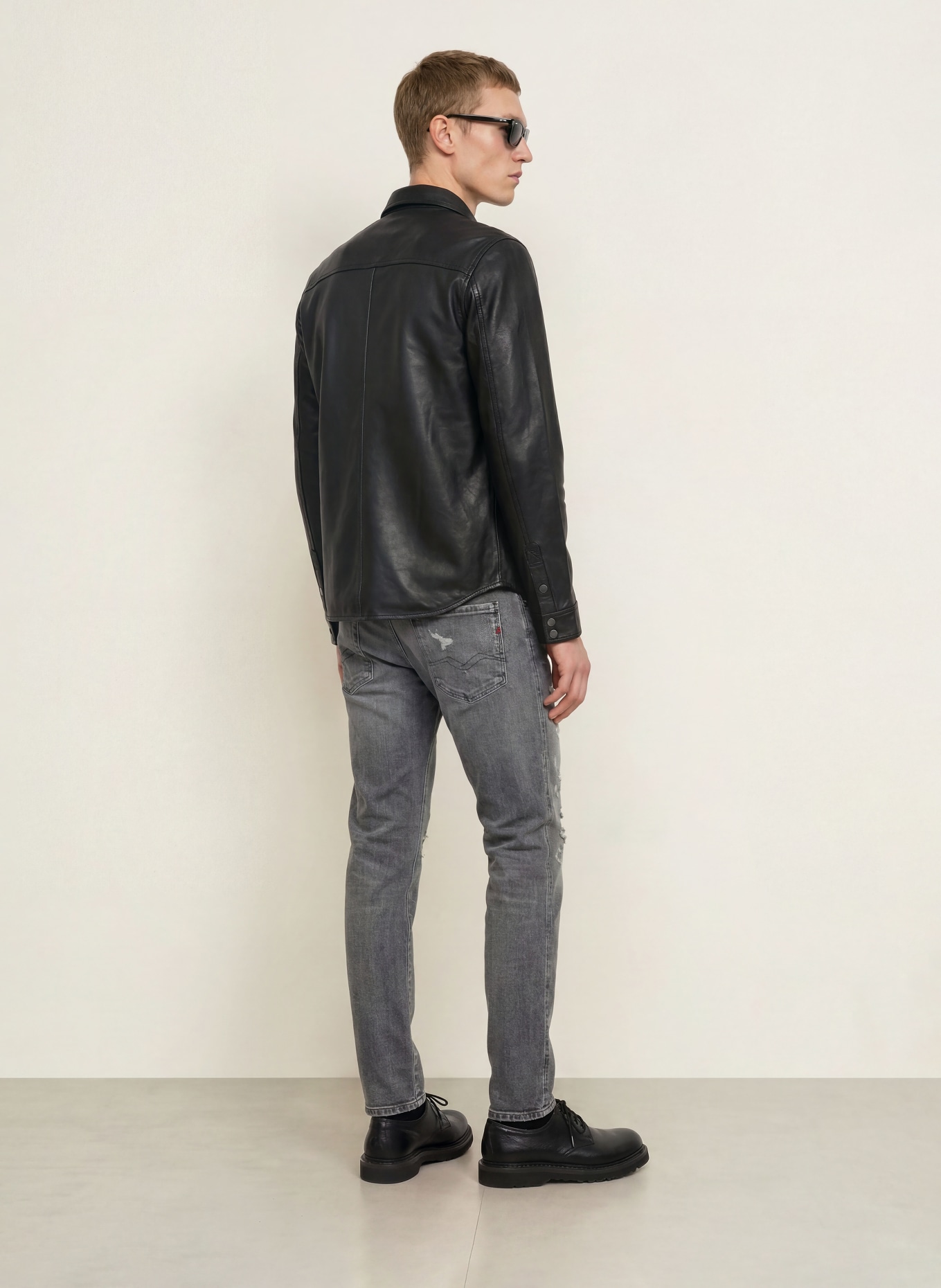 REPLAY Destroyed Jeans ANBASS Slim Fit: C097 DARK GREY