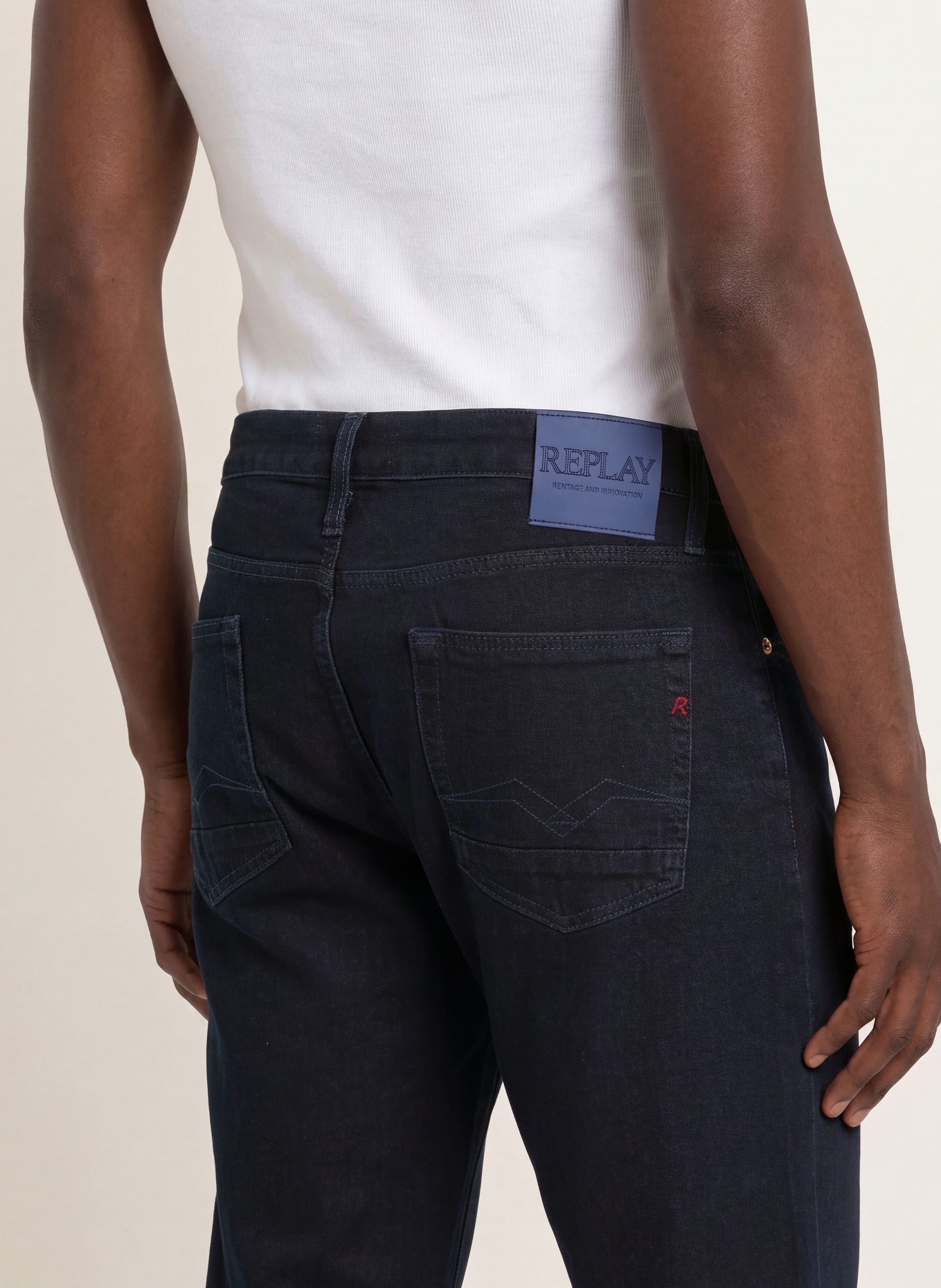 REPLAY Jean AIDEEN coupe droite: C007 DARK BLUE