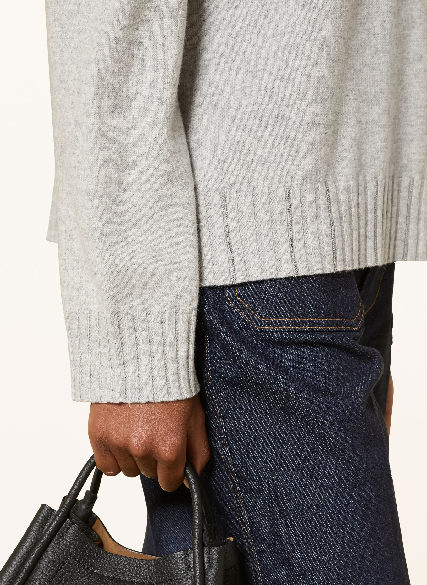 FABIANA FILIPPI Pullover mit Merinowolle: HELLGRAU / GRAU