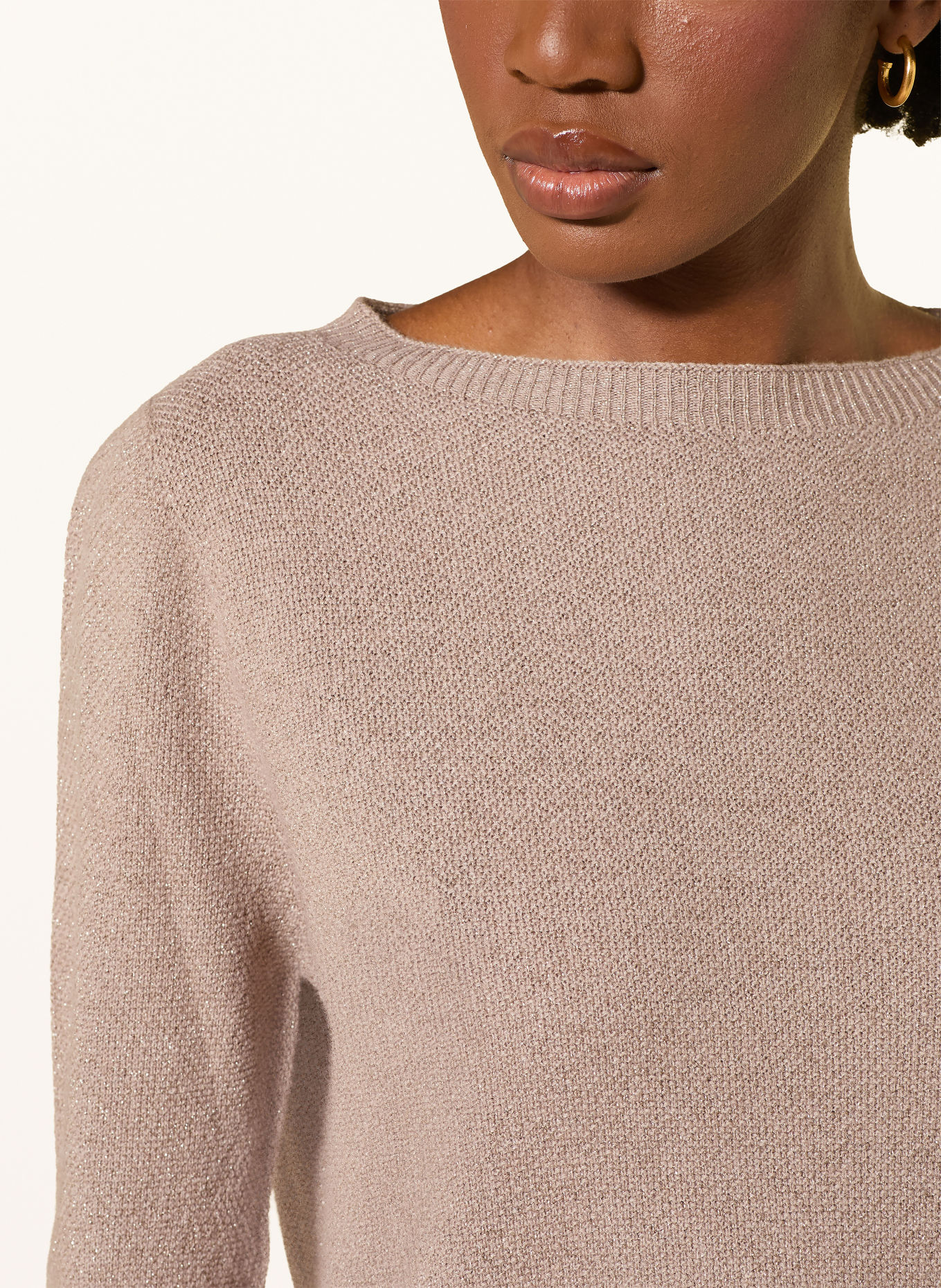 FABIANA FILIPPI Pullover mit Glitzergarn: HELLBRAUN / PLATIN