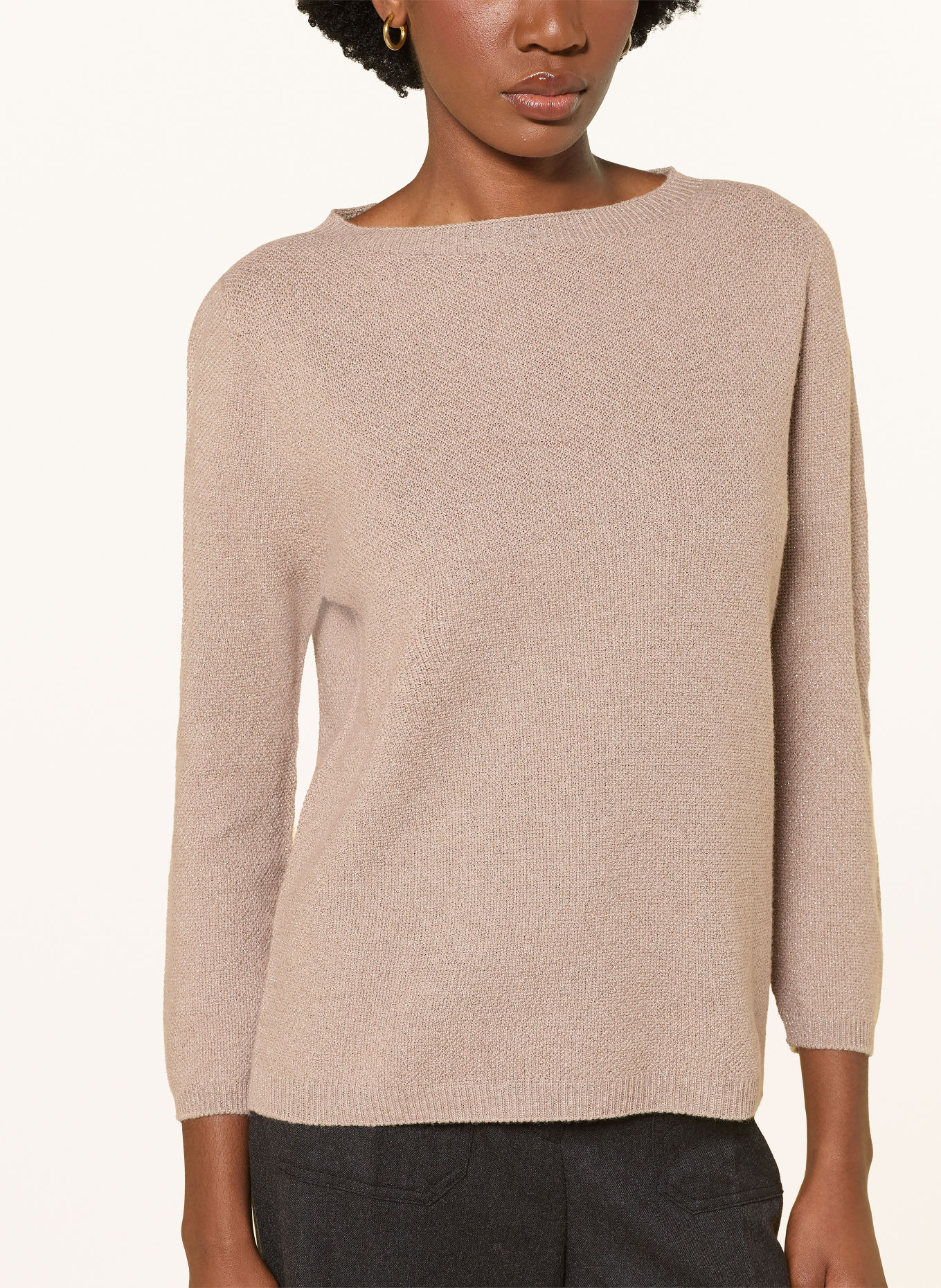 FABIANA FILIPPI Pullover mit Glitzergarn: HELLBRAUN / PLATIN