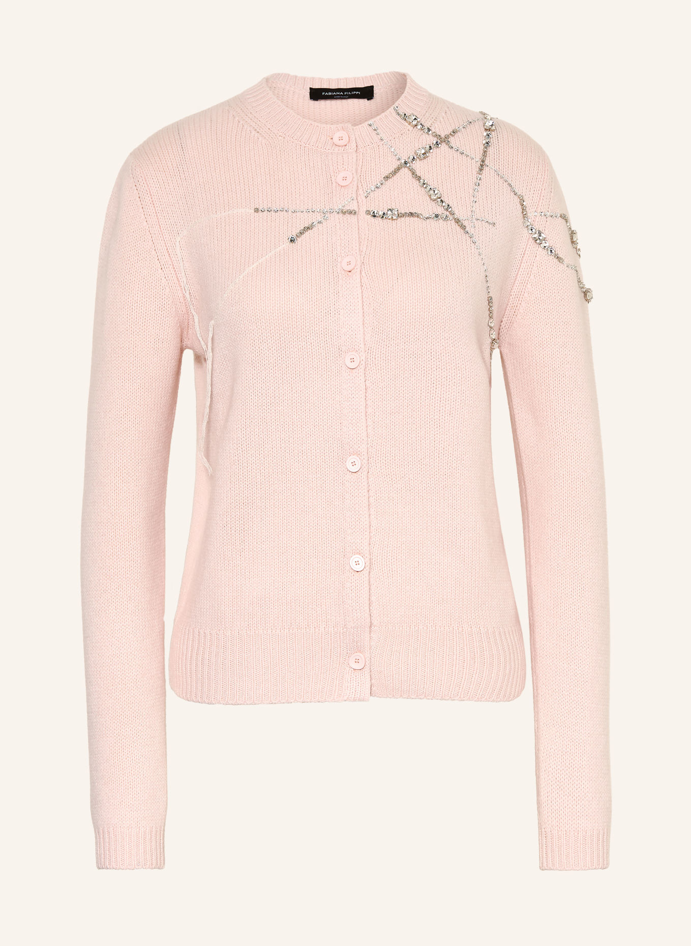 FABIANA FILIPPI Gilet orné de pierres décoratives: ROSE CLAIR