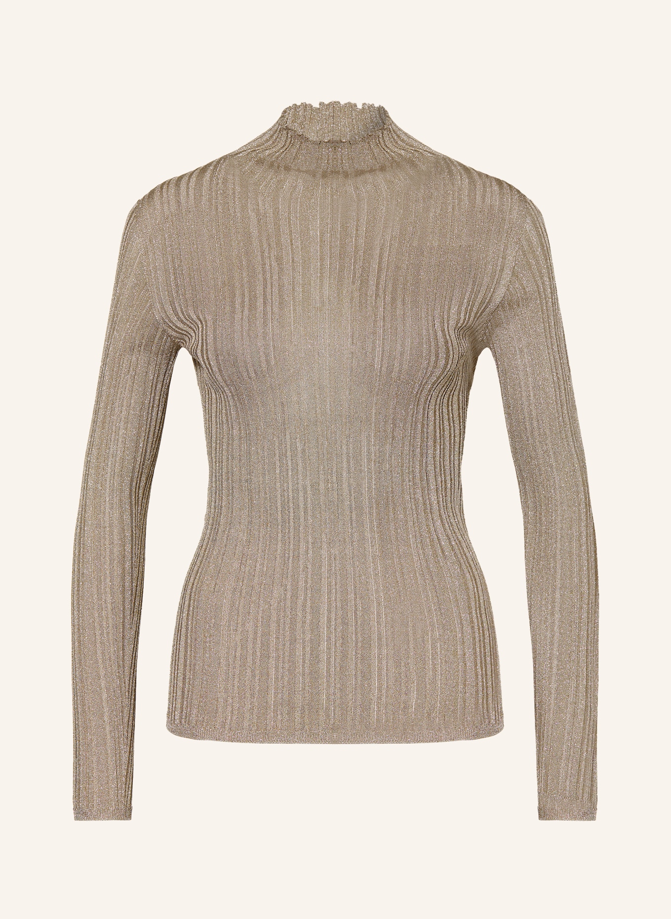 FABIANA FILIPPI Pullover mit Glitzergarn: TAUPE / GOLD