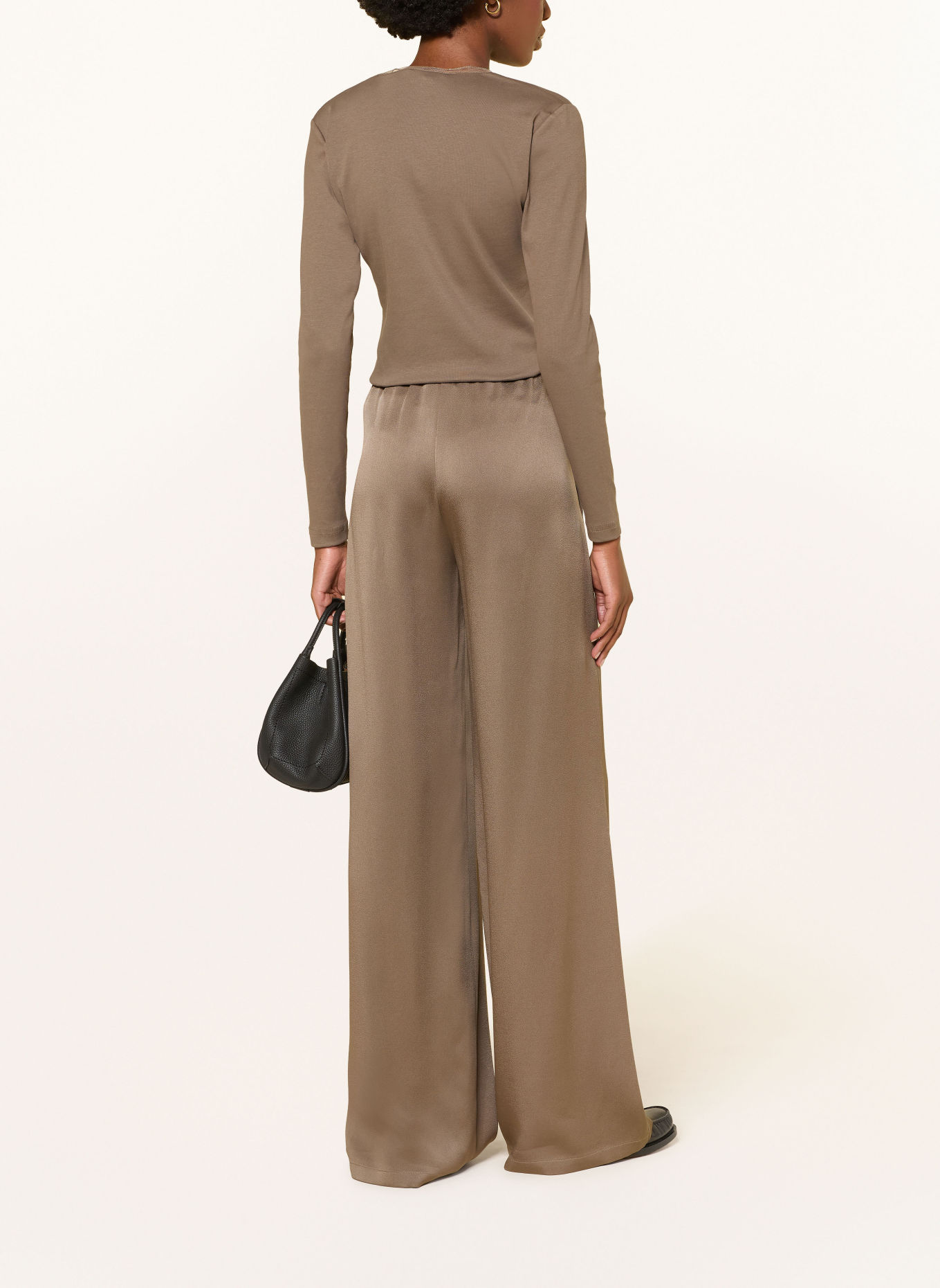 FABIANA FILIPPI Longsleeve mit Schmuckperlen: BRAUN