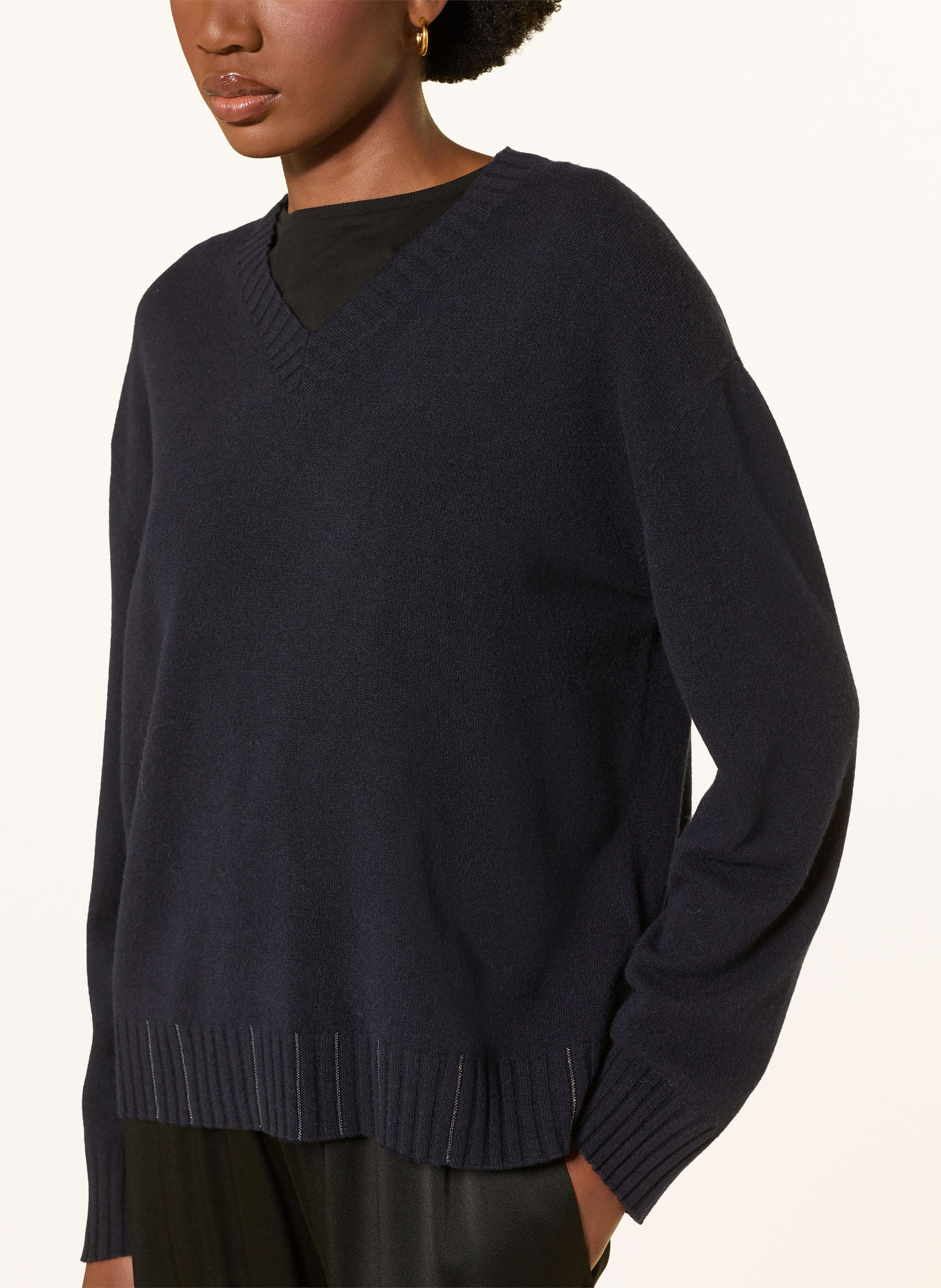 FABIANA FILIPPI Pullover mit Schmucksteinen: DUNKELBLAU