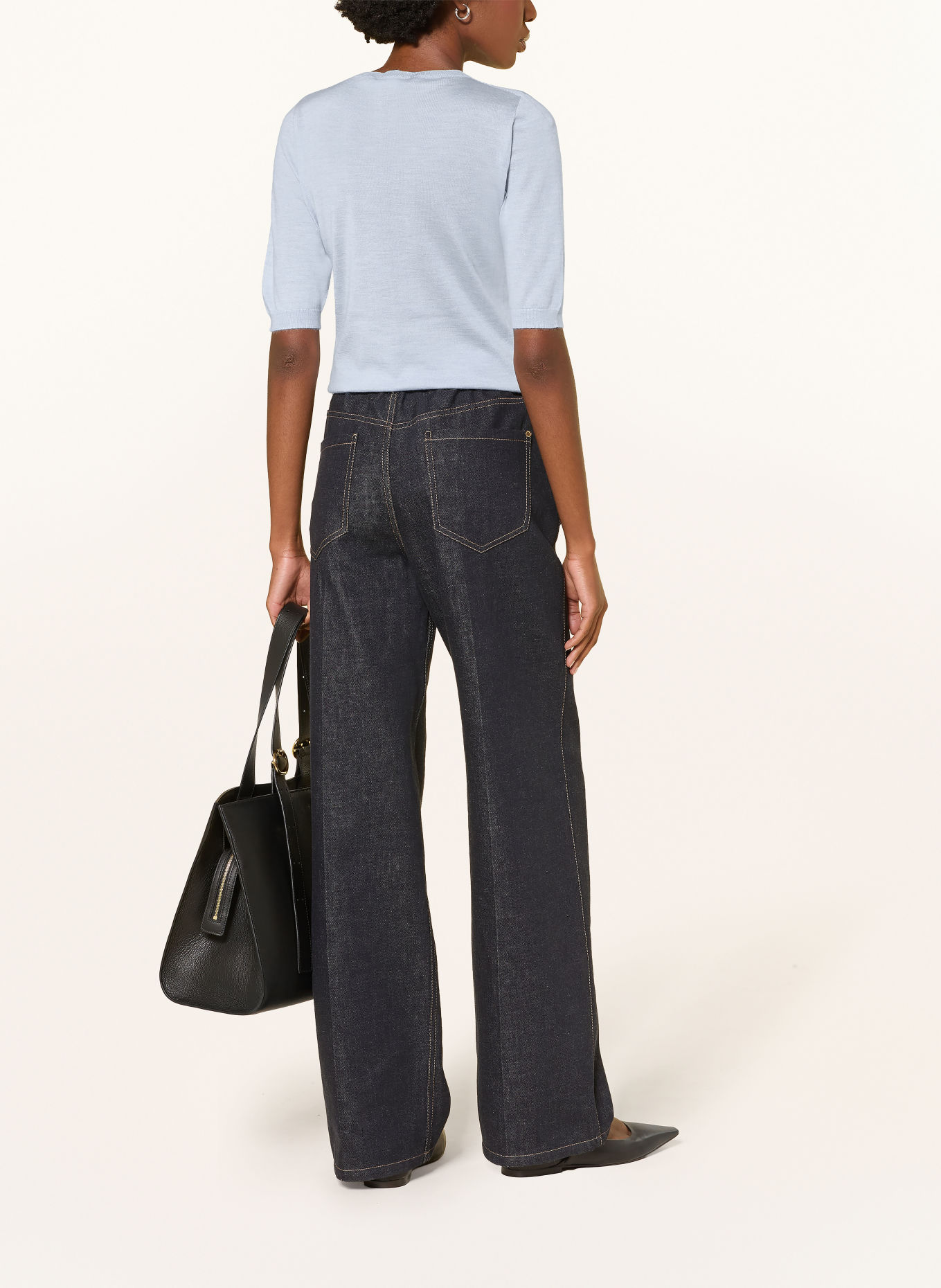 FABIANA FILIPPI Strickshirt mit Cashmere und Seide: HELLBLAU