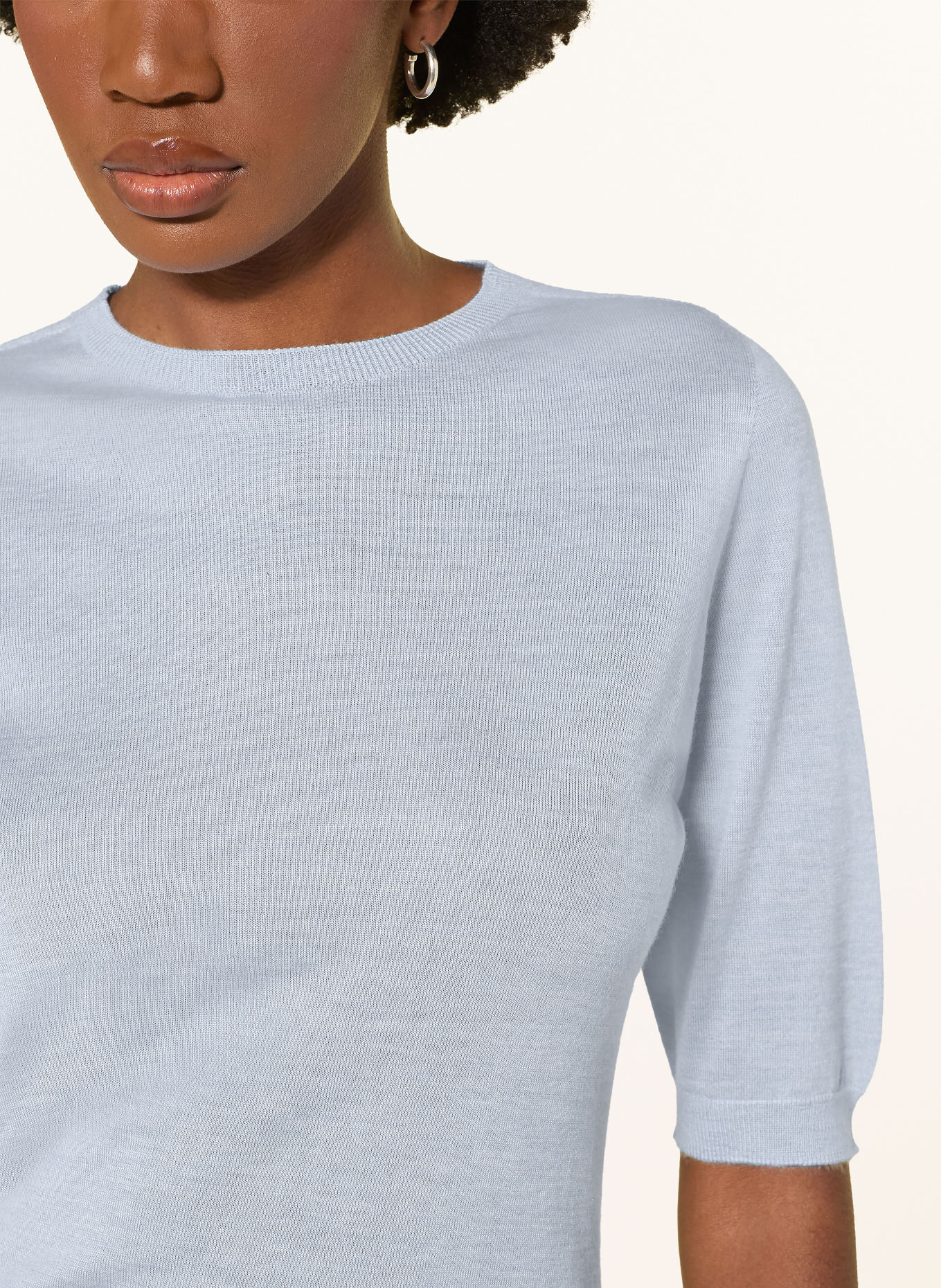 FABIANA FILIPPI Strickshirt mit Cashmere und Seide: HELLBLAU