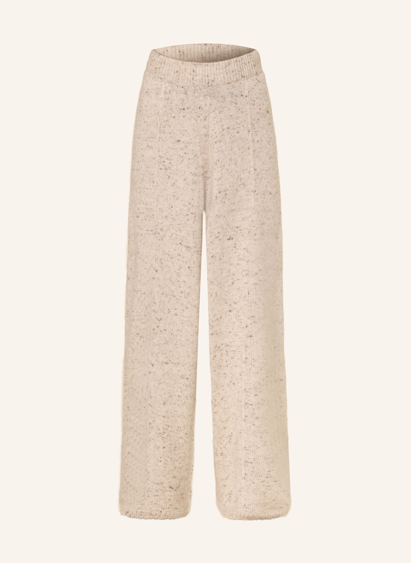 FABIANA FILIPPI Knitted pants with glitter yarn: BEIGE / GOLD / DARK BROWN