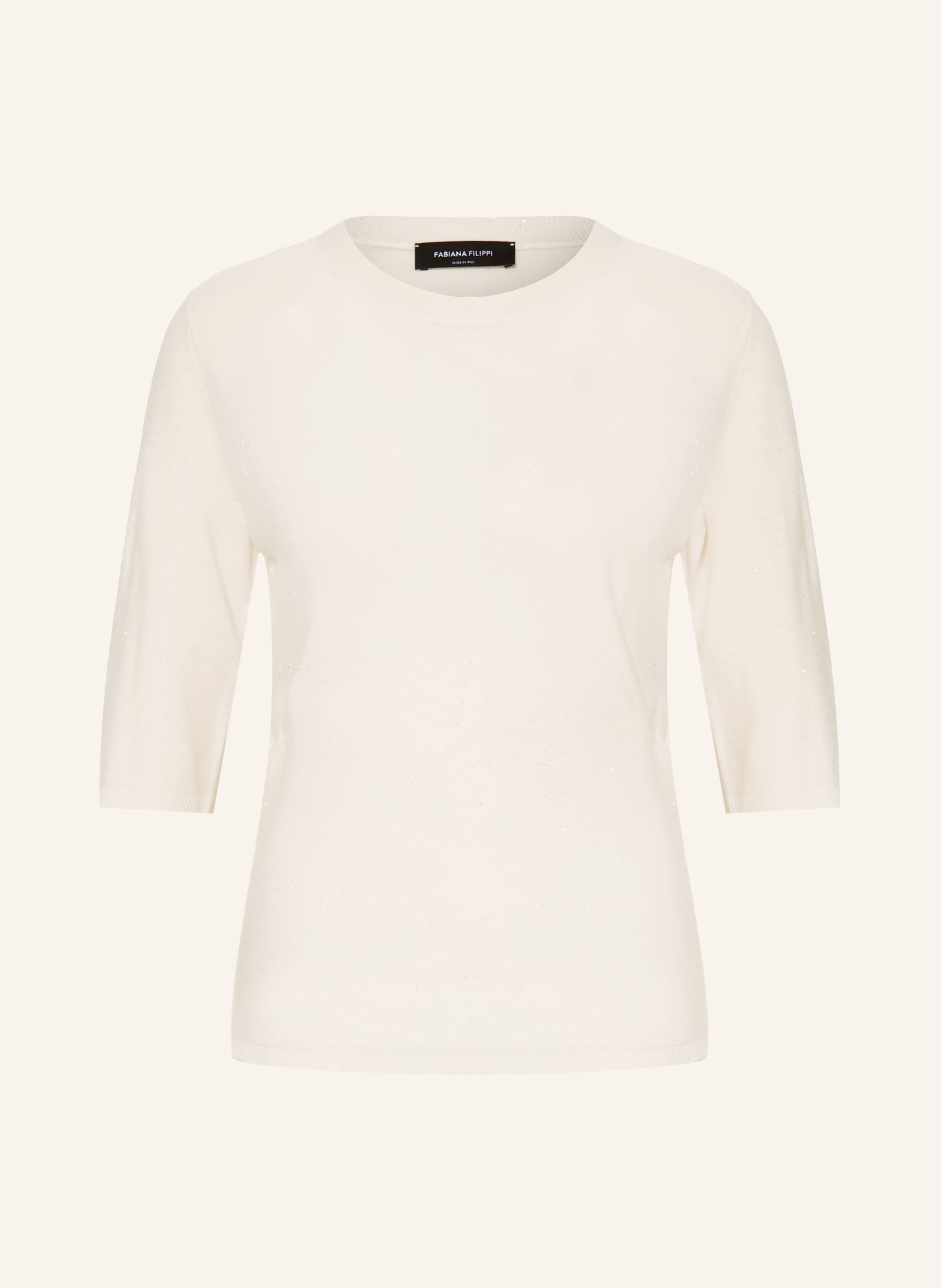 FABIANA FILIPPI Knit shirt with sequins: CREAM