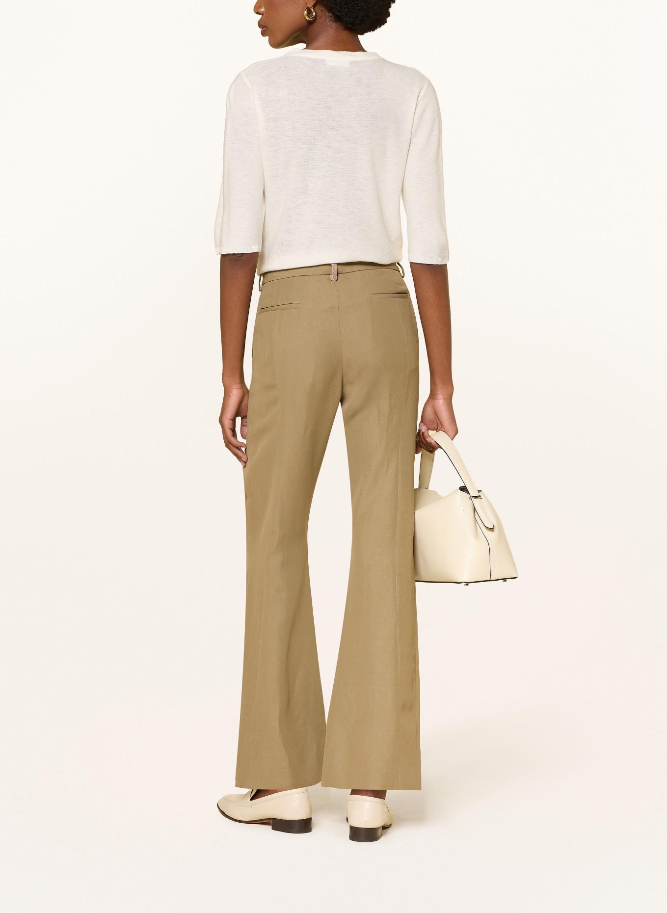 FABIANA FILIPPI Knit shirt with sequins: CREAM