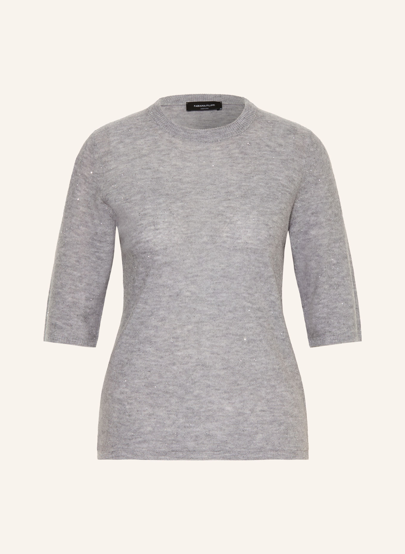 FABIANA FILIPPI Knit shirt with sequins: LIGHT GRAY
