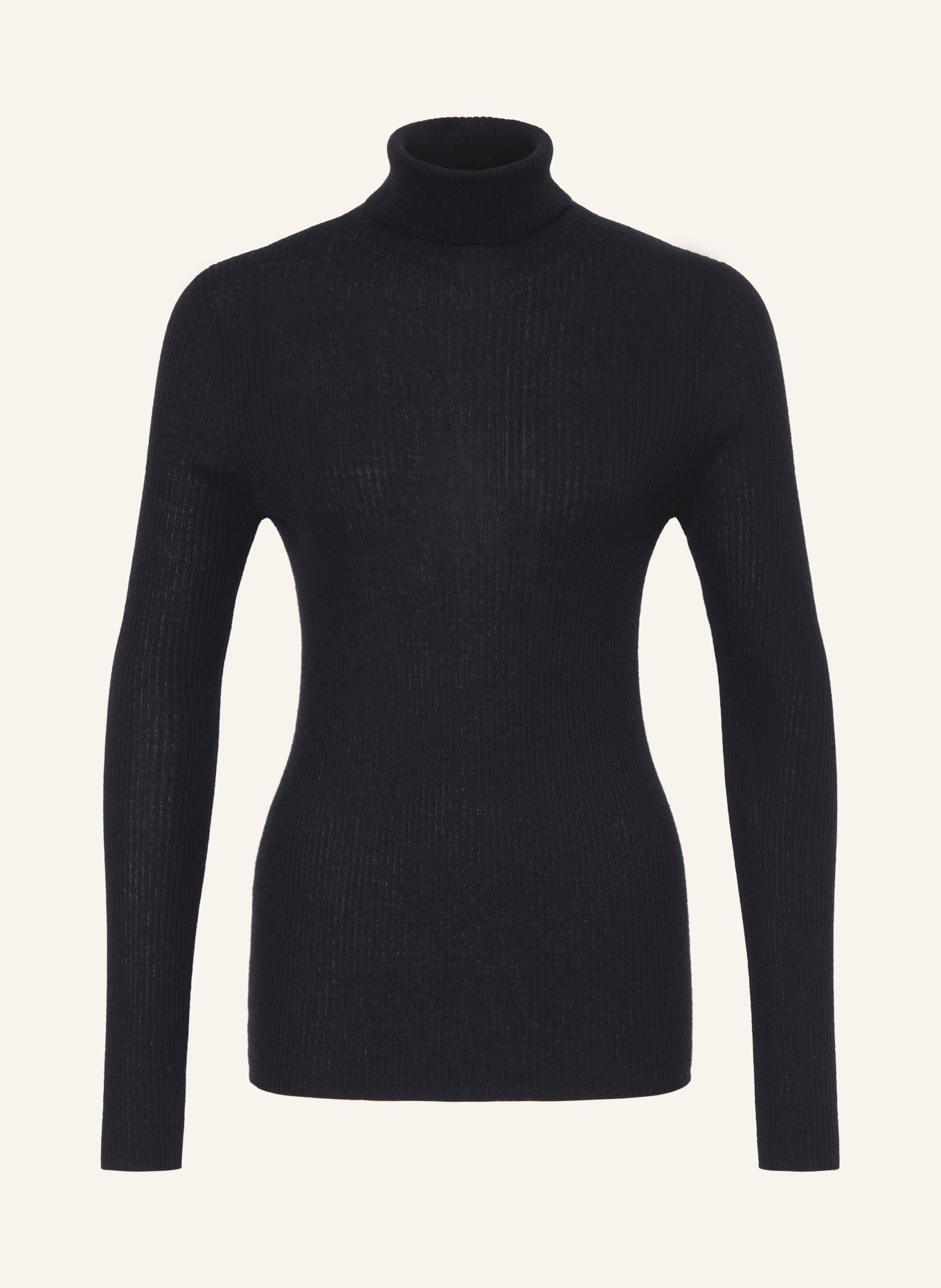 FABIANA FILIPPI Rollkragenpullover mit Merinowolle: DUNKELBLAU