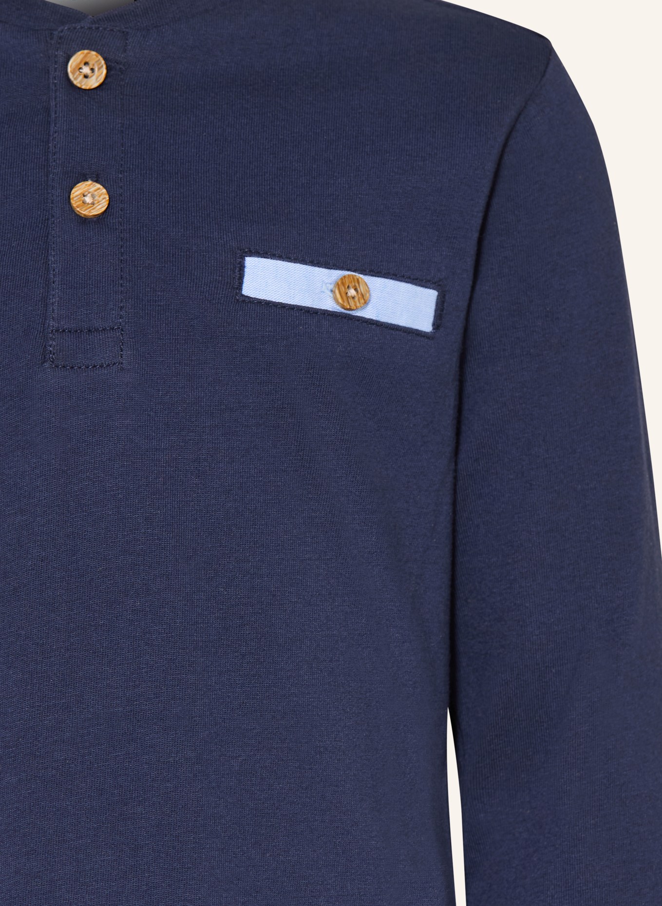 s.Oliver RED Henley shirt: DARK BLUE / LIGHT BLUE