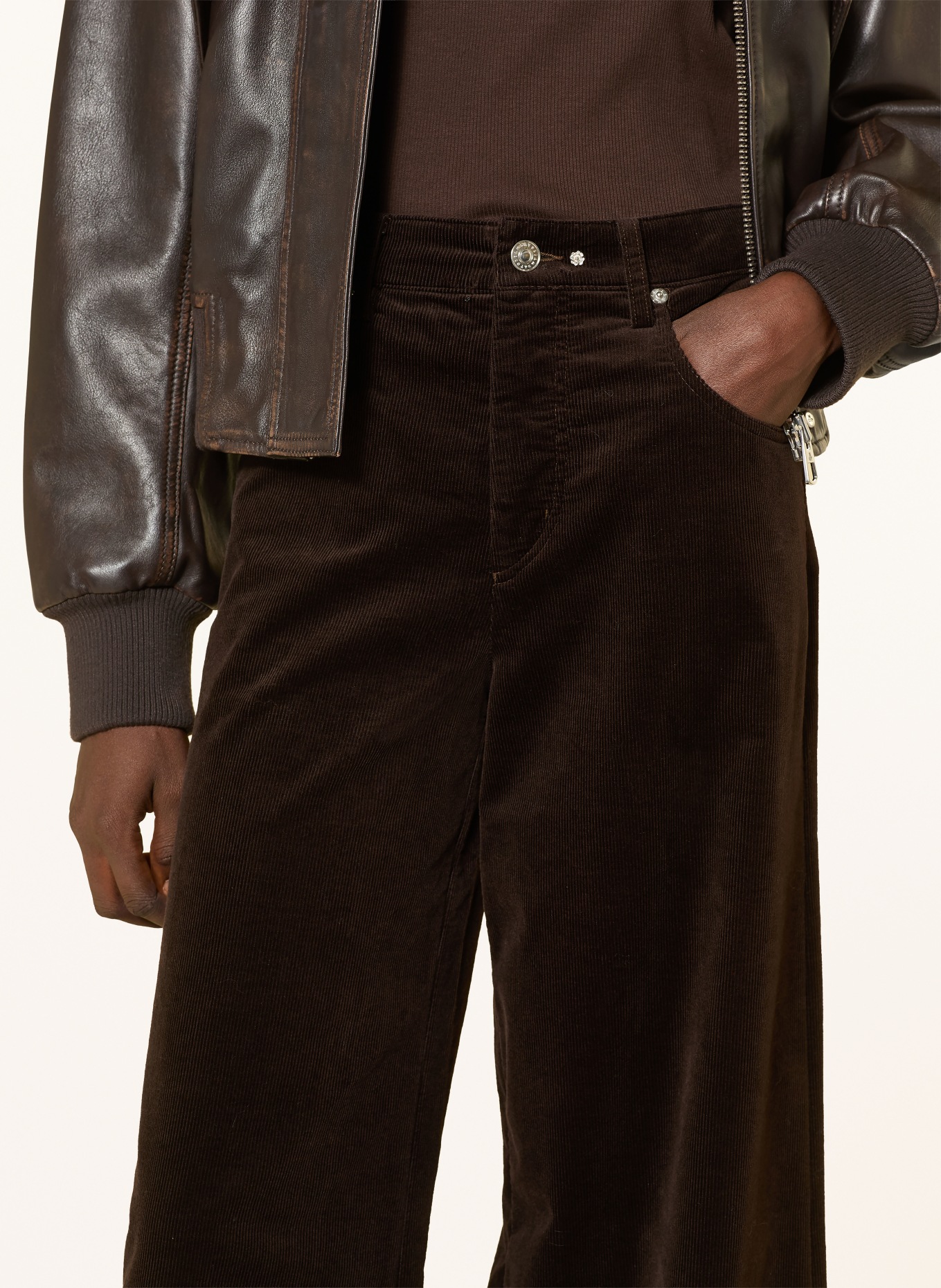 MAC DAYDREAM Clayton-broek van corduroy: MARRON FONCÉ