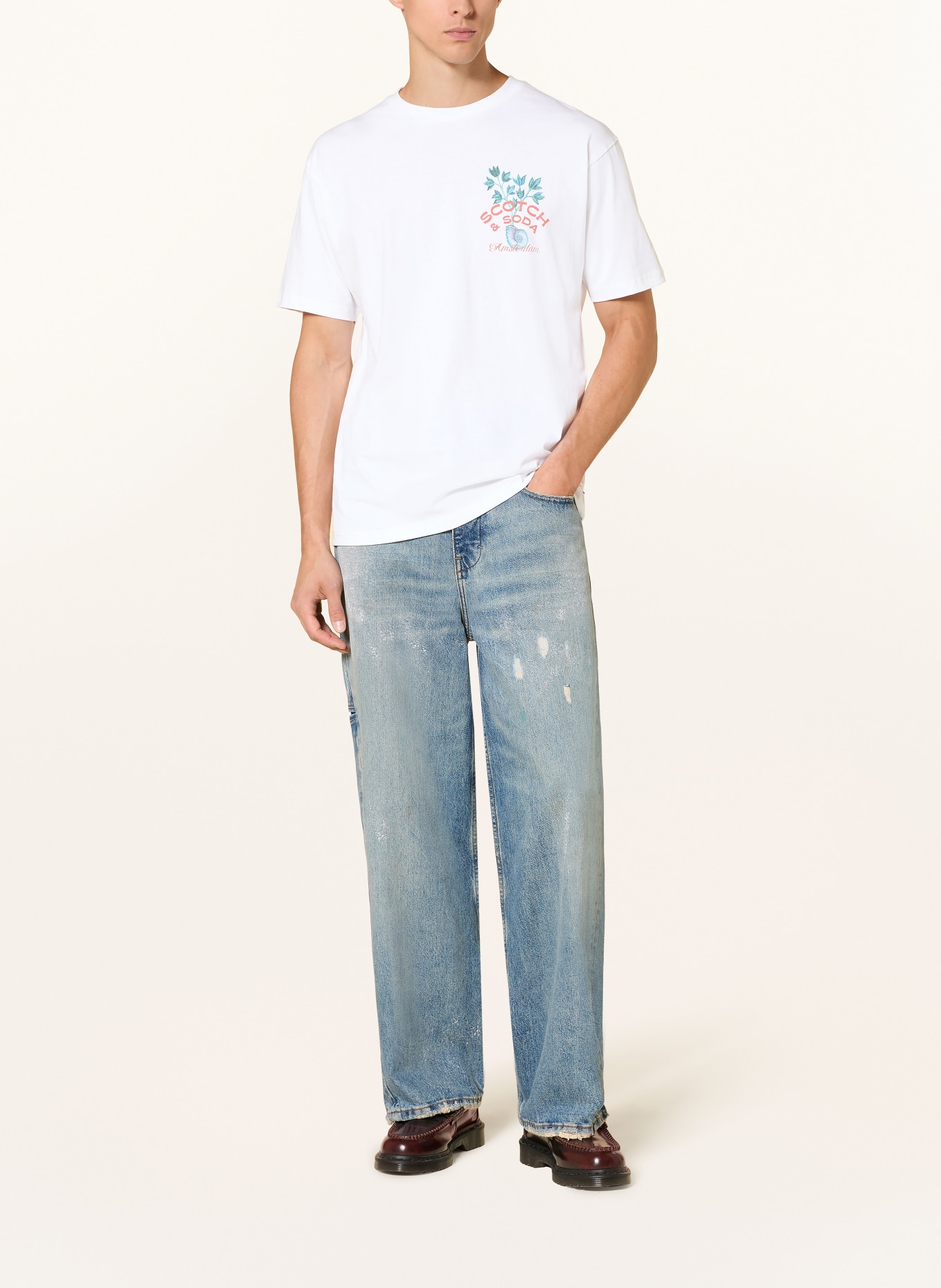 SCOTCH & SODA T-shirt: BLANC / ROUGE / VERT