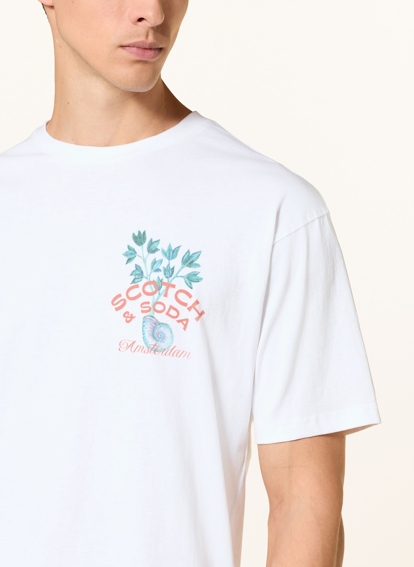 SCOTCH & SODA T-shirt: BLANC / ROUGE / VERT
