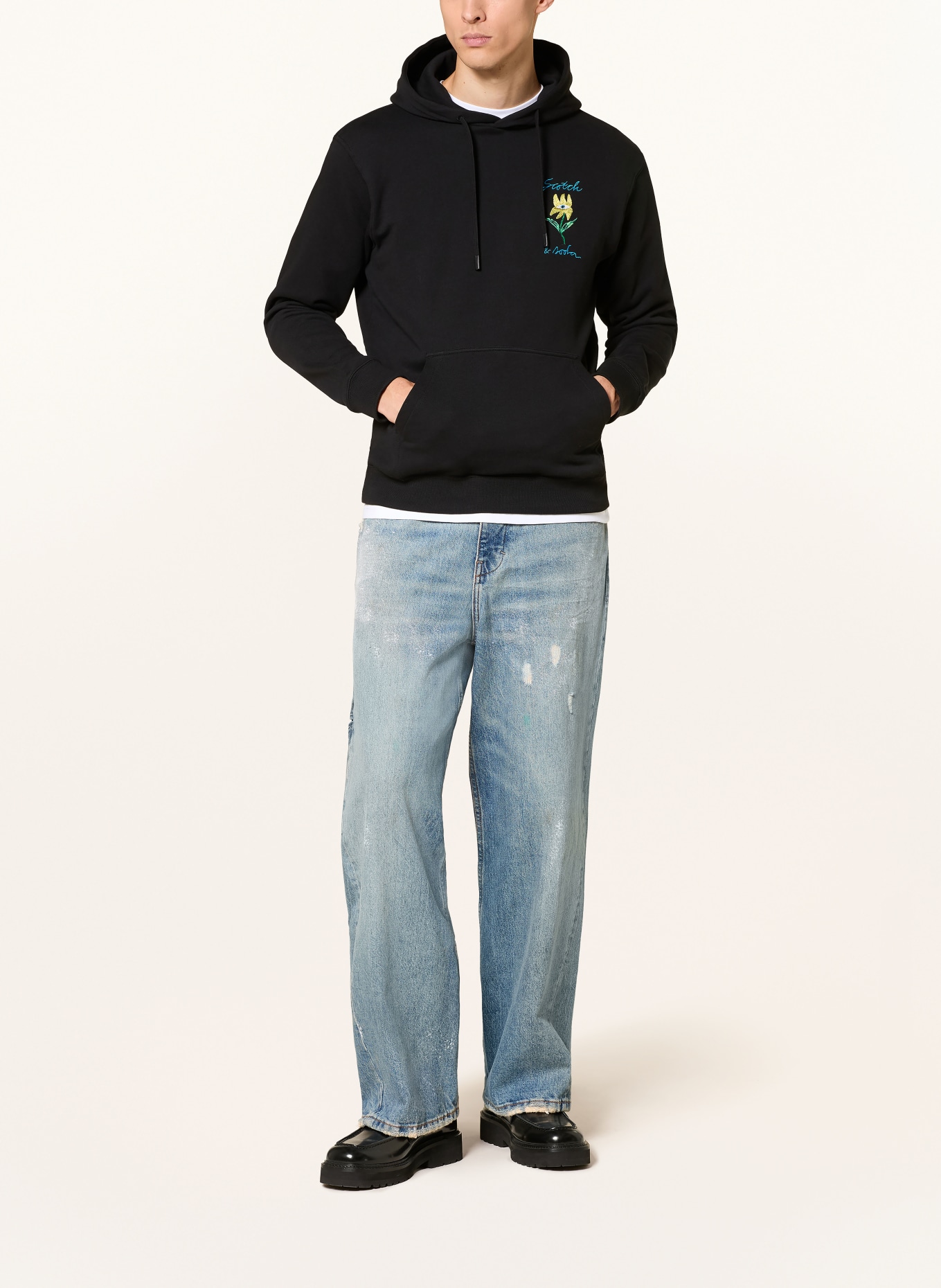 SCOTCH & SODA Hoodie: SCHWARZ / GELB / GRÜN