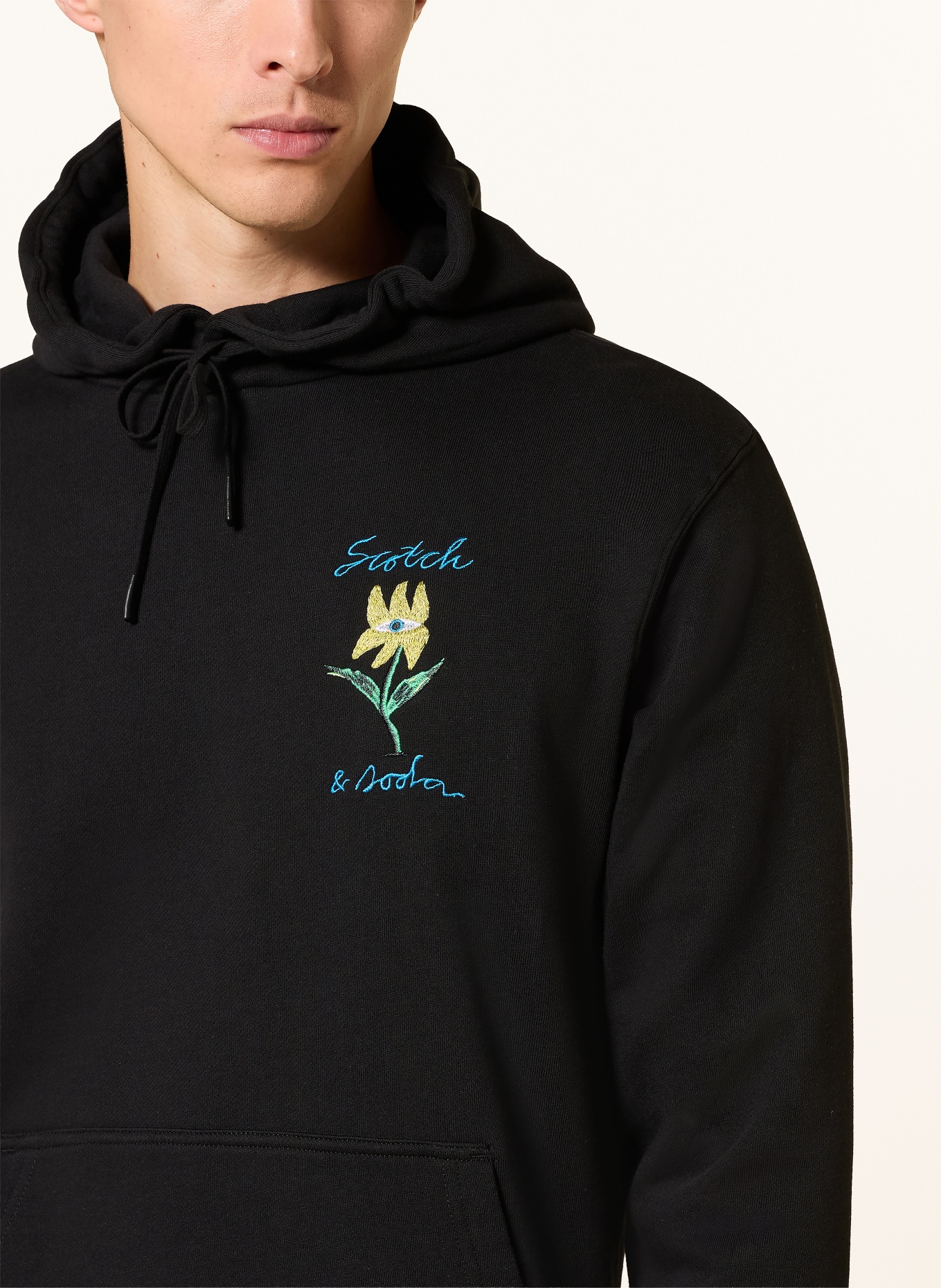 SCOTCH & SODA Hoodie: SCHWARZ / GELB / GRÜN