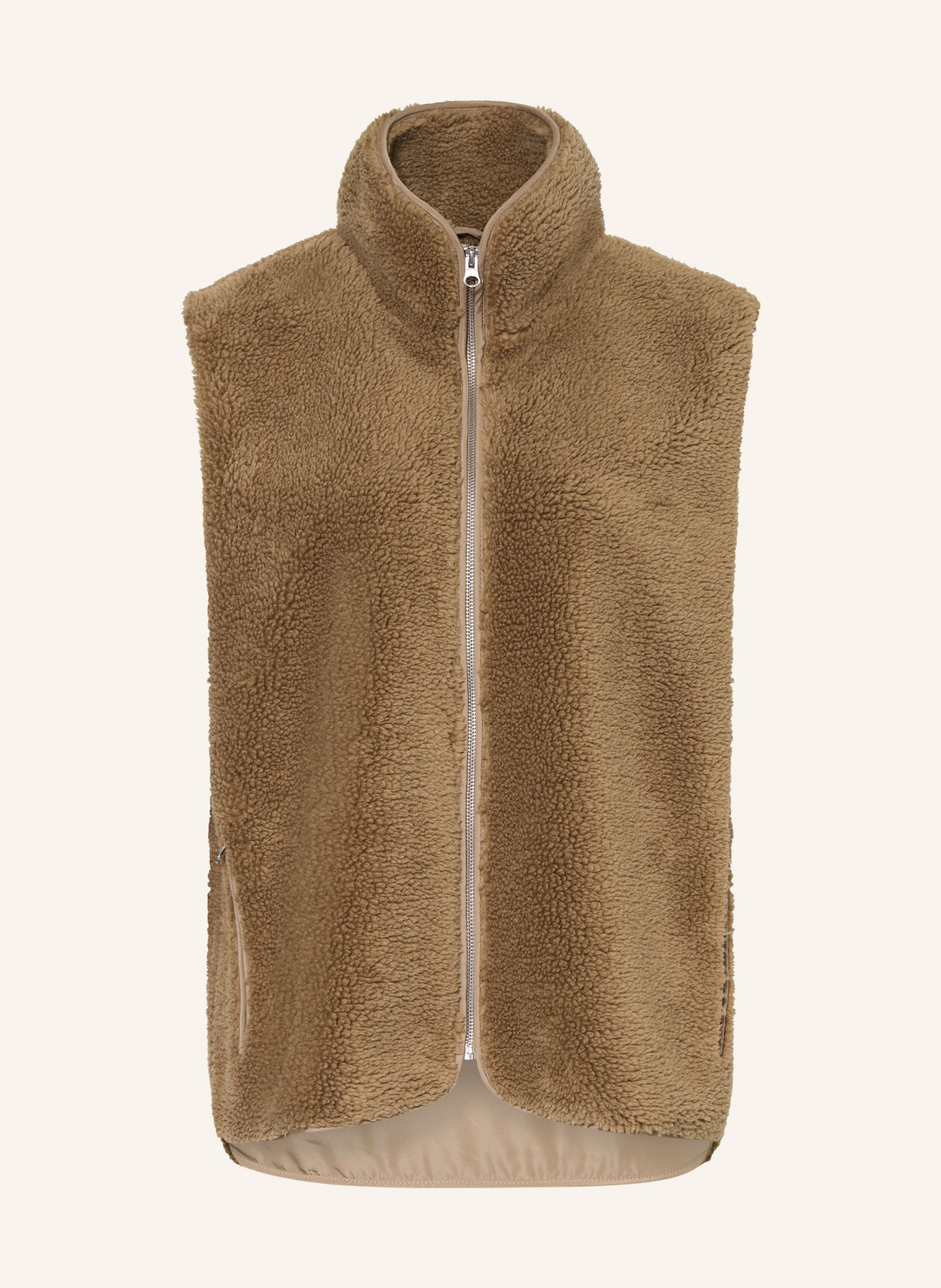 WITHBLACK PERNILLE Teddy Fur Vest: CAMEL