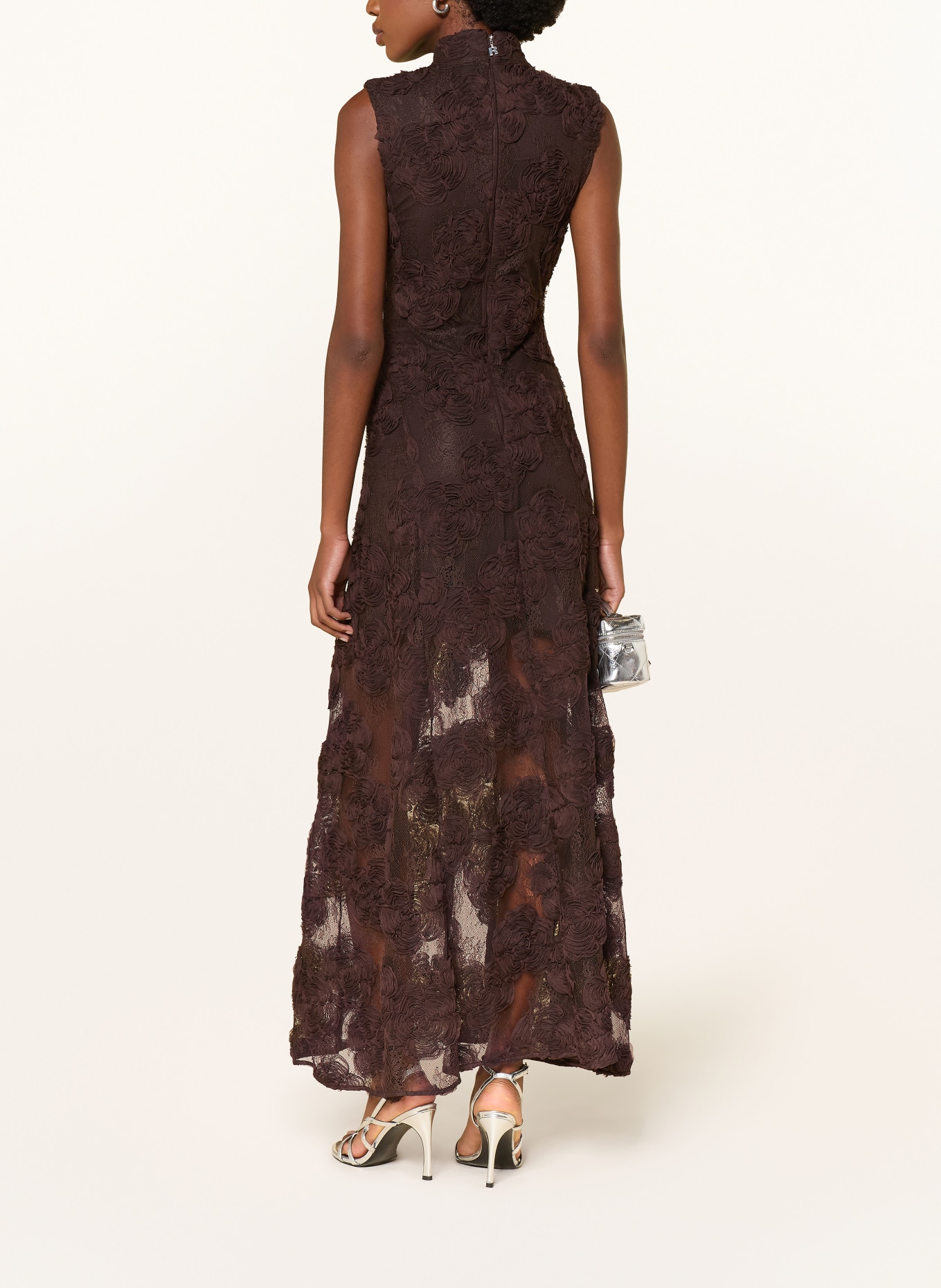 ROTATE Kleid aus Spitze: DUNKELBRAUN