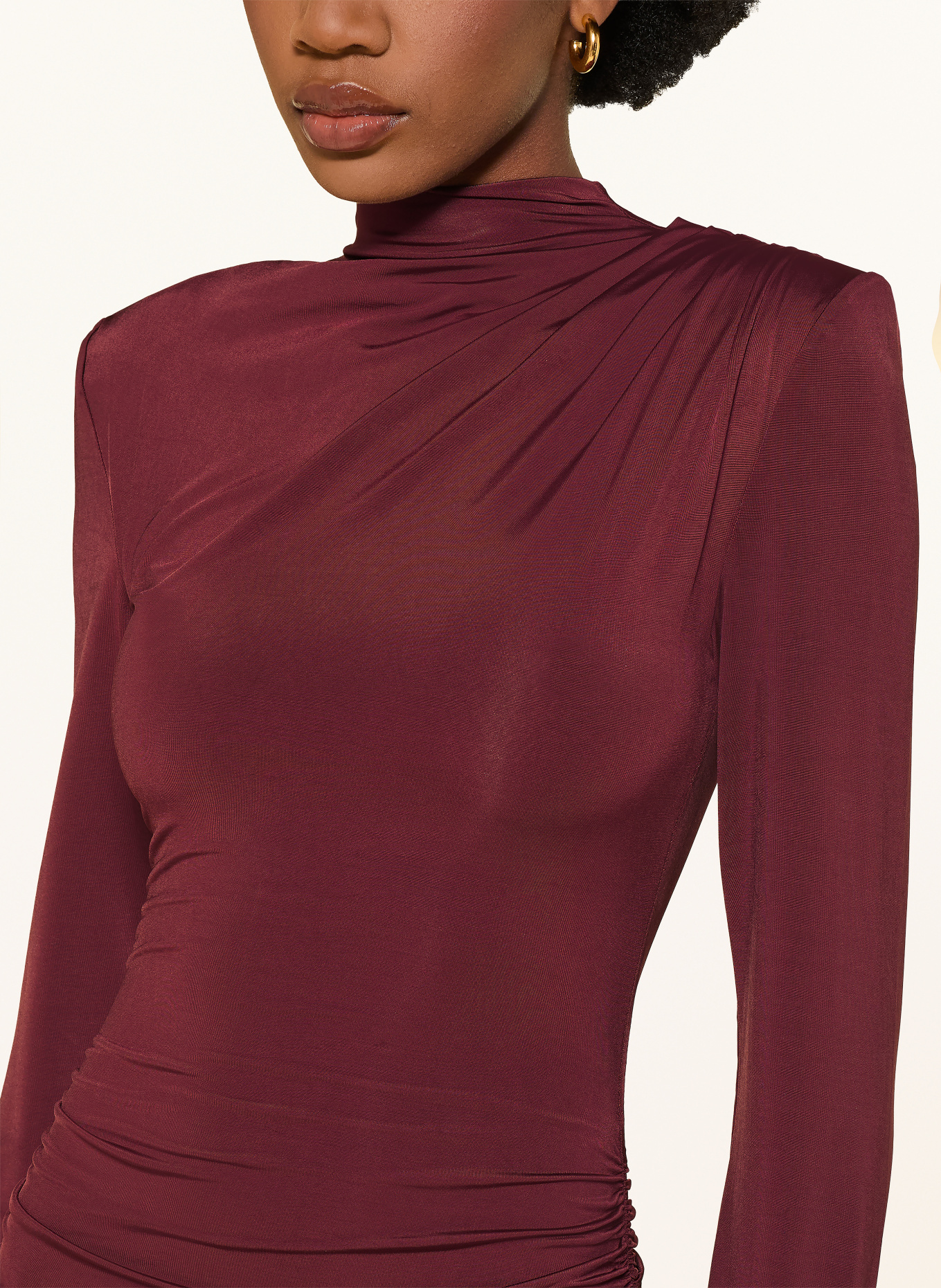 ROTATE Jersey dress: DARK RED