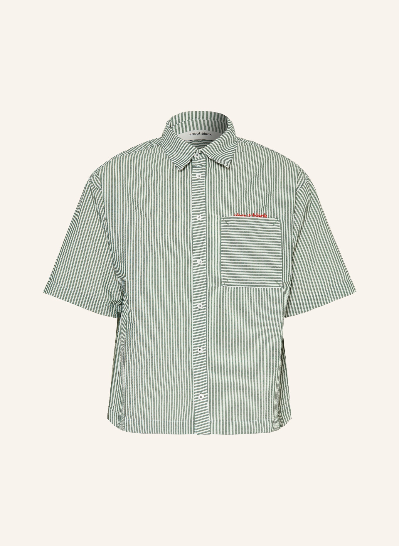 about:blank Short-sleeve shirt, Comfort Fit: GREEN / WHITE