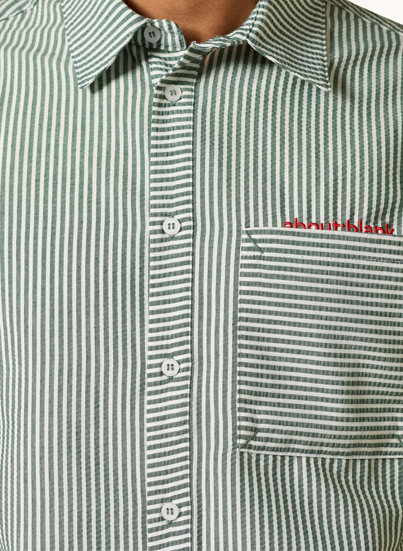 about:blank Short-sleeve shirt, Comfort Fit: GREEN / WHITE