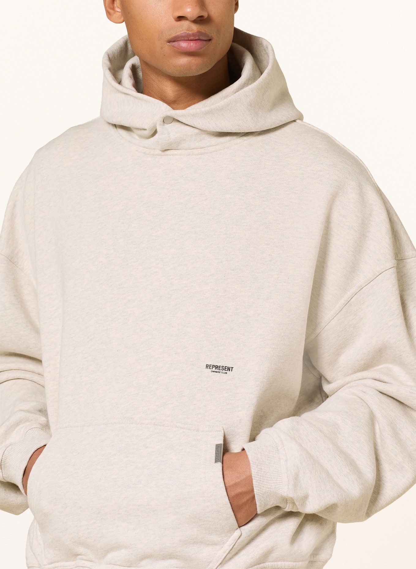 REPRESENT Hoodie MICRO OWNERS CLUB: HELLGRAU / SCHWARZ
