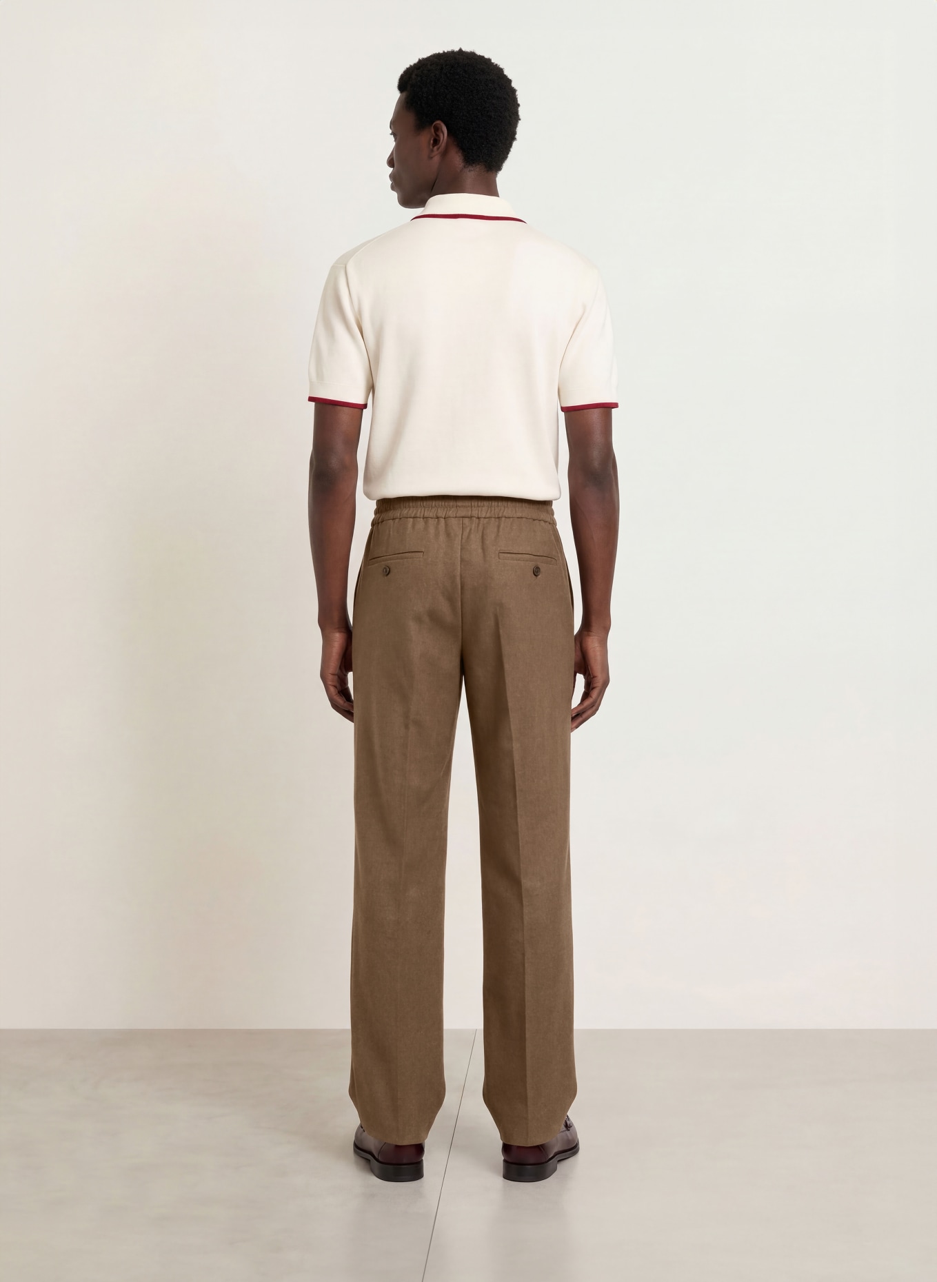 DRÔLE DE MONSIEUR Flanellen broek in joggingstijl, regular fit: LICHTBRUIN
