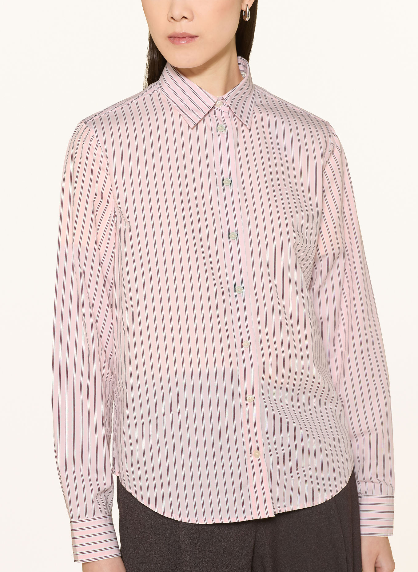 GANT Skjortebluse: LYSERØD / BRUN / HVID