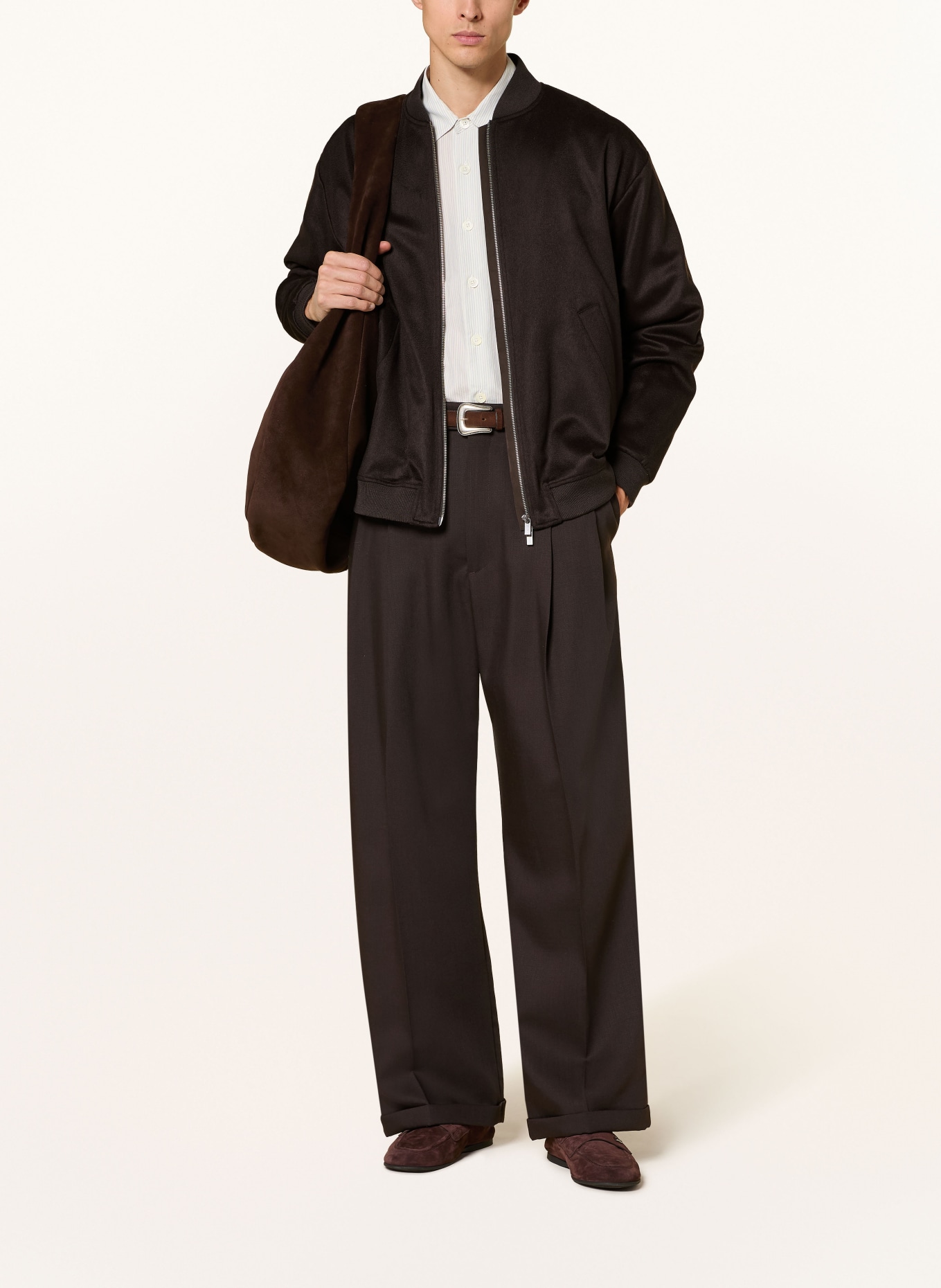 BARENA VENEZIA GABIER Cashmere Bomber jacket: DARK BROWN