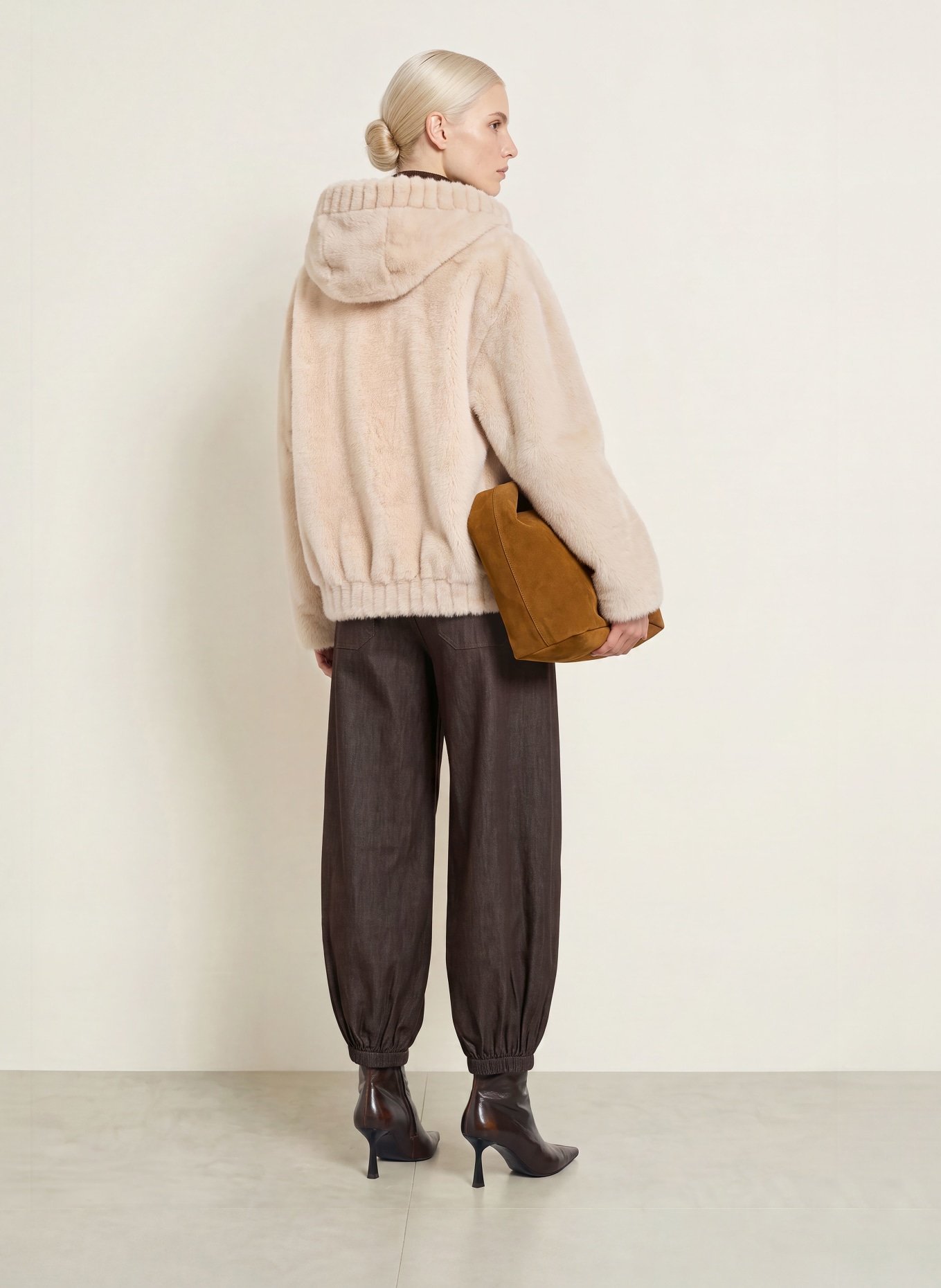 White Label Kunstfell-Jacke: BEIGE