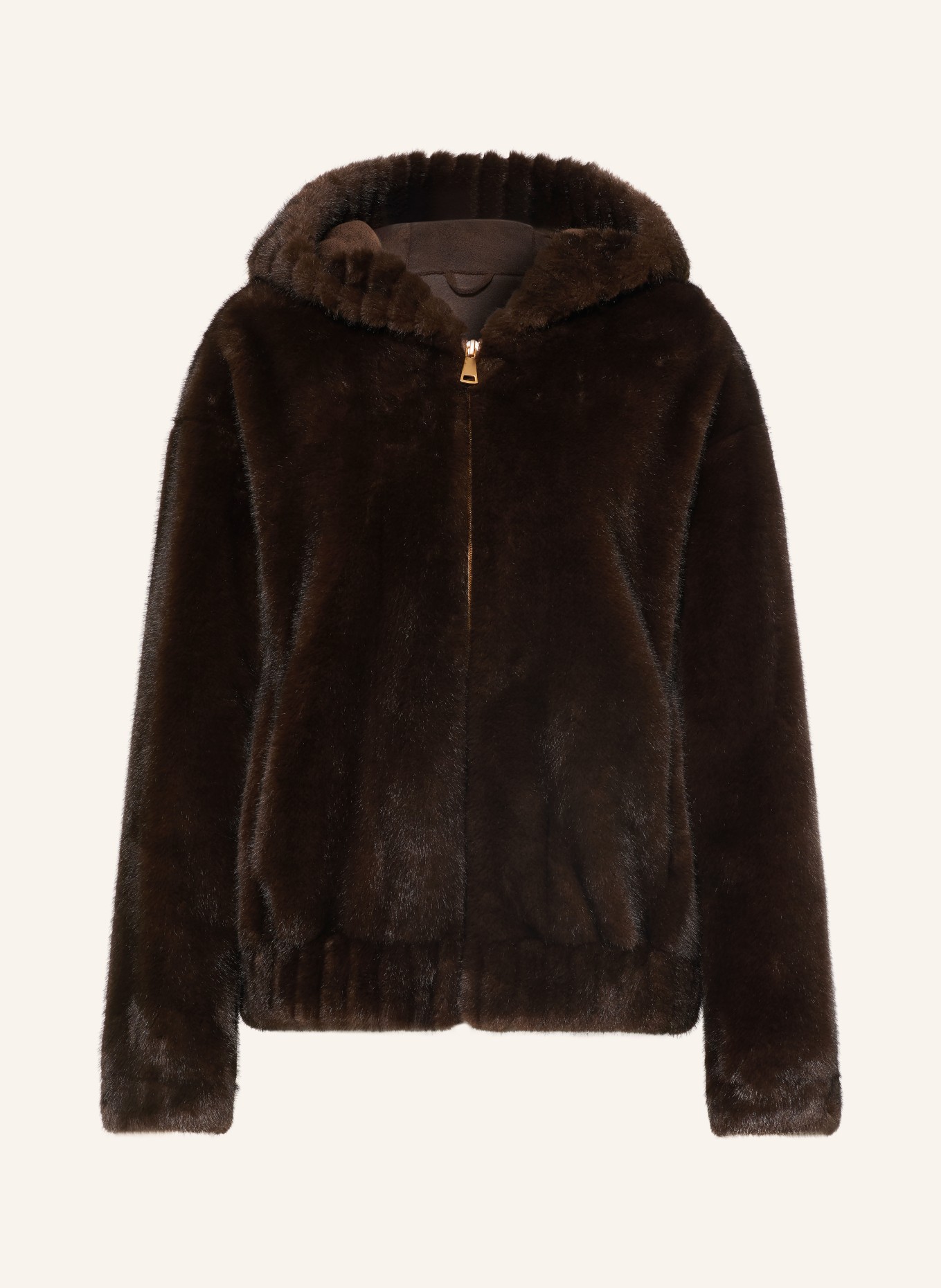 White Label Kunstfell-Jacke: DUNKELBRAUN