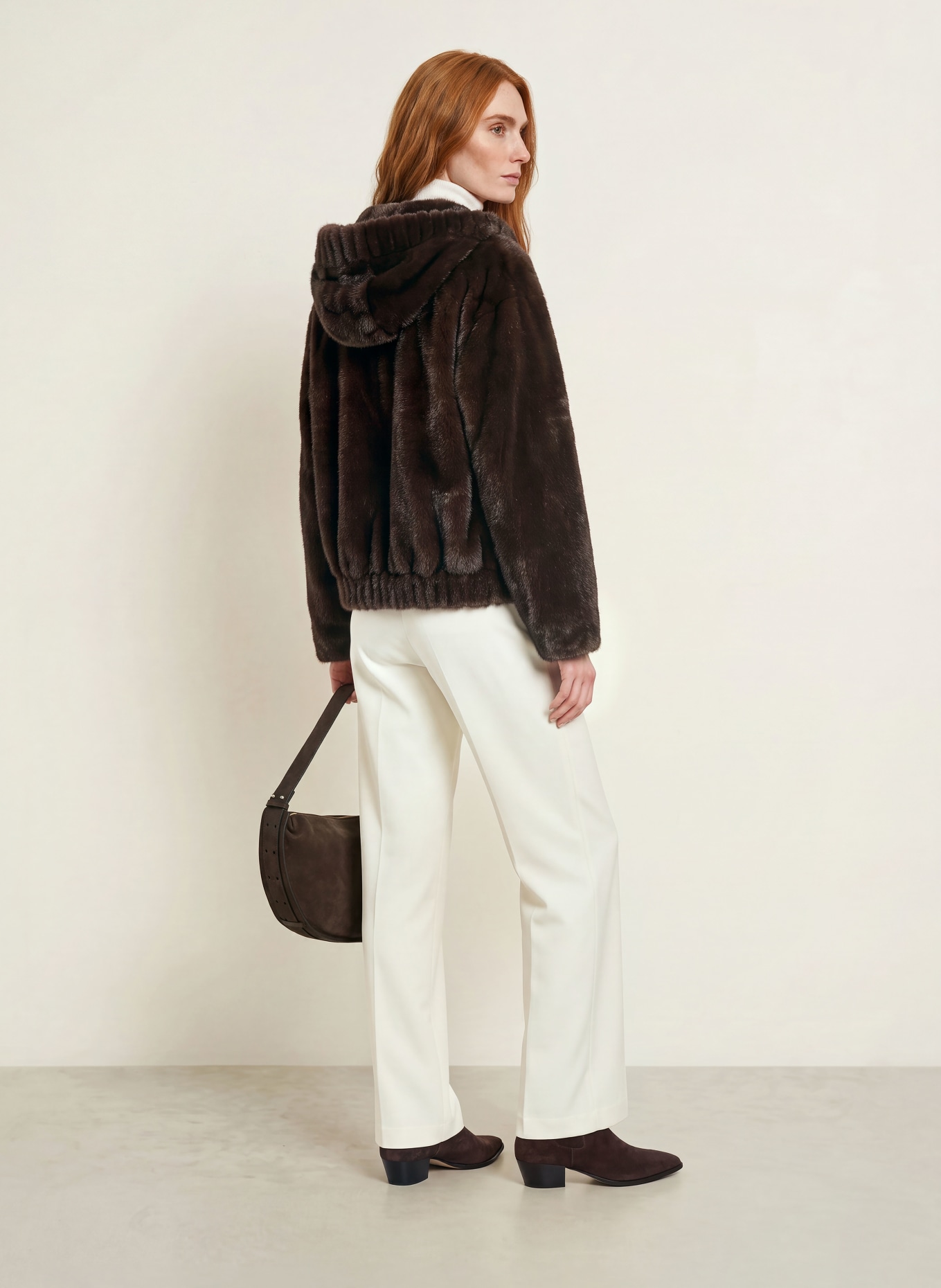 White Label Kunstfell-Jacke: DUNKELBRAUN