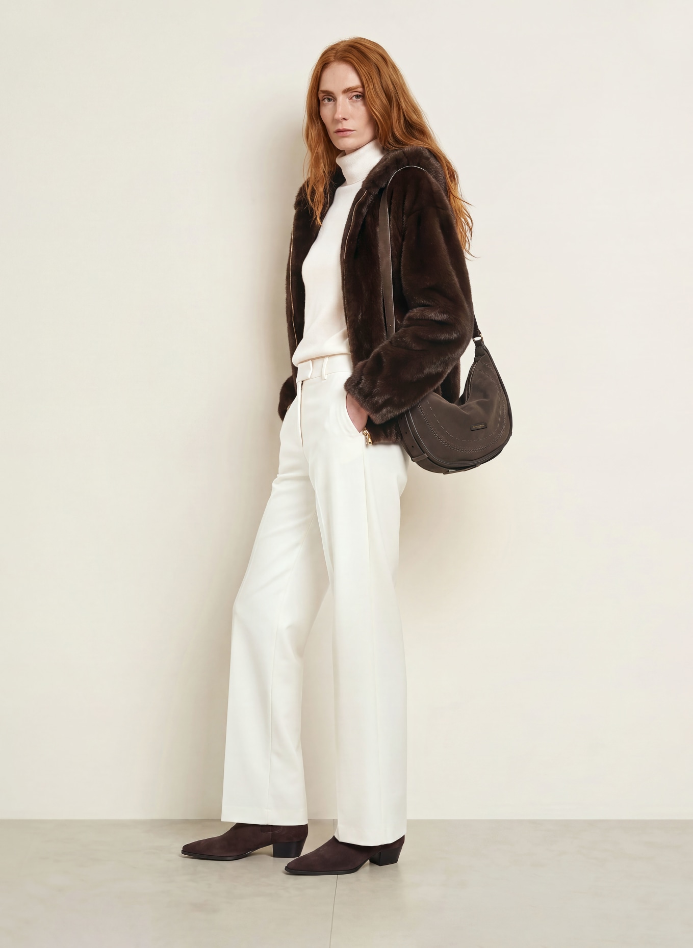 White Label Kunstfell-Jacke: DUNKELBRAUN